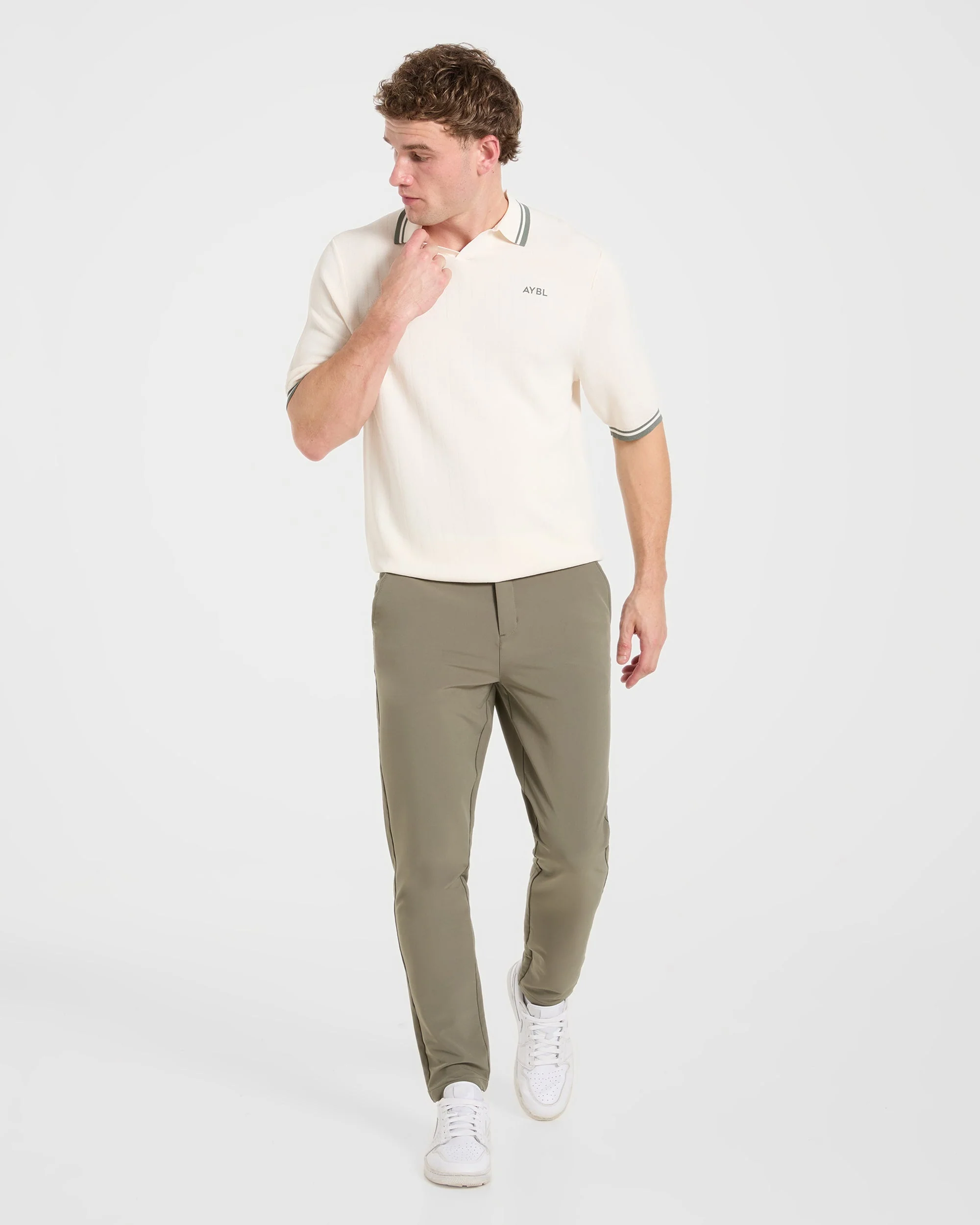 Classic Knitted Polo - Off White - Image 7