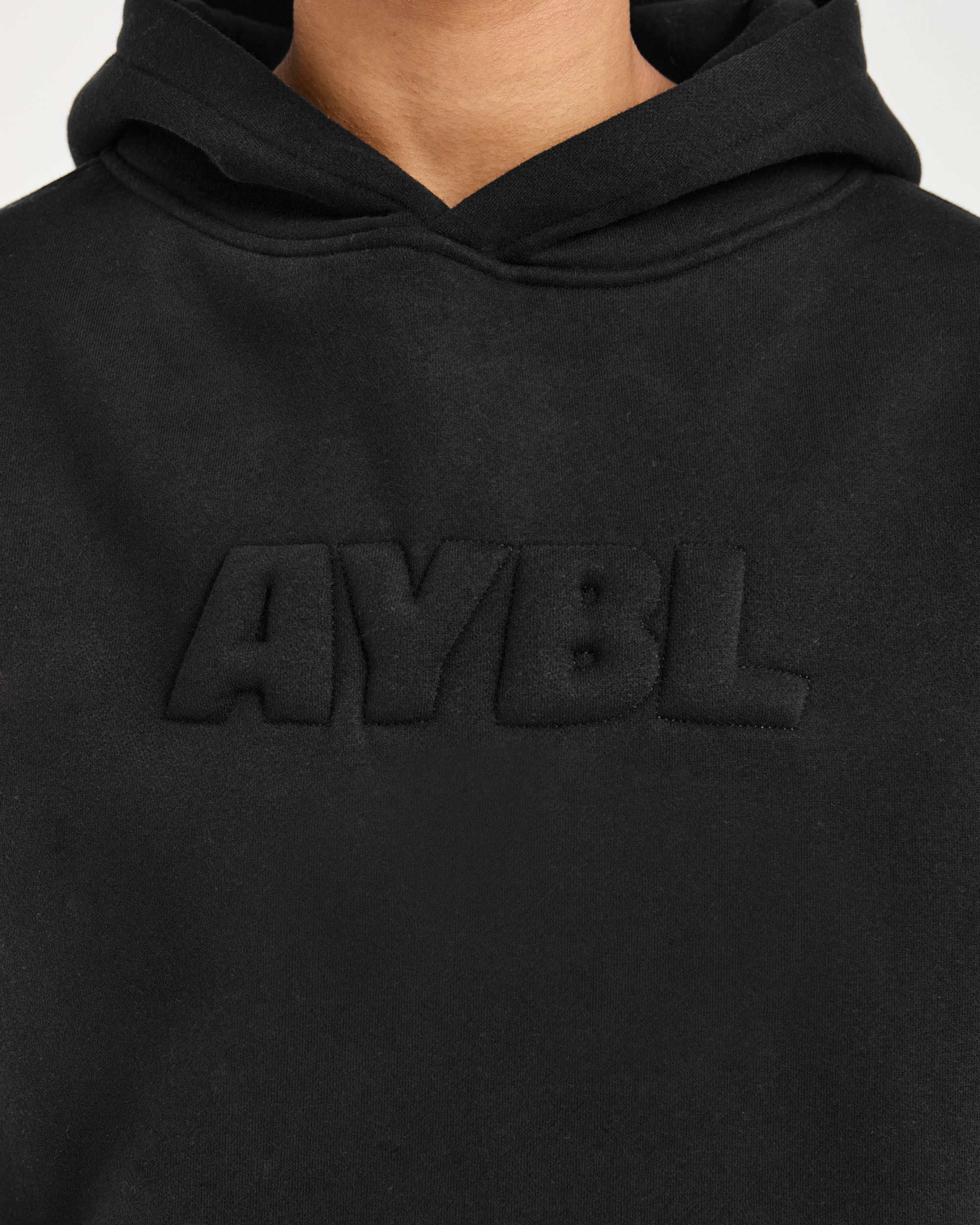 Classic Plush Oversized Hoodie - Black - Image 5