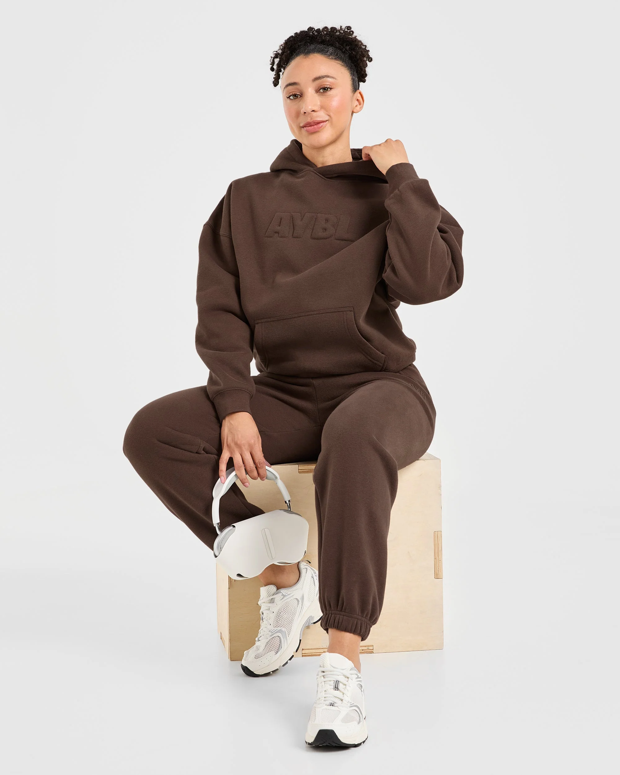 Classic Plush Oversized Hoodie - Brown - Image 7
