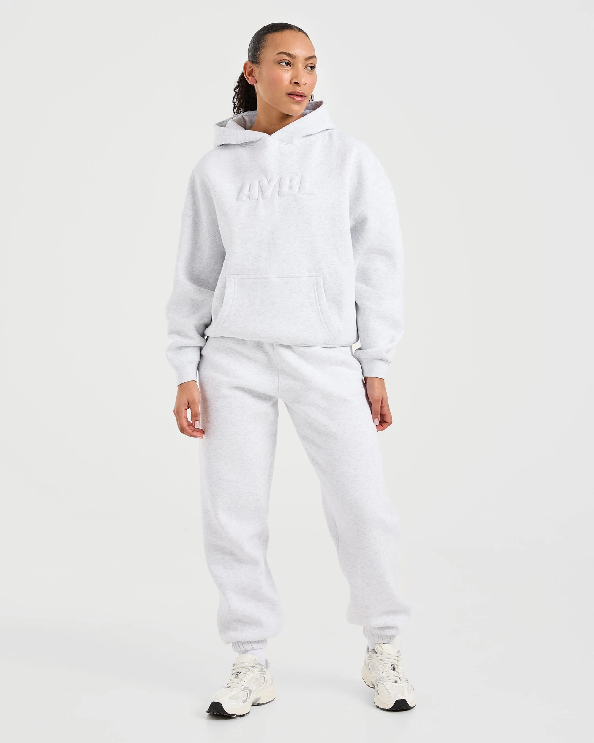 Classic Plush Oversized Hoodie - Heather Grey - Image 3