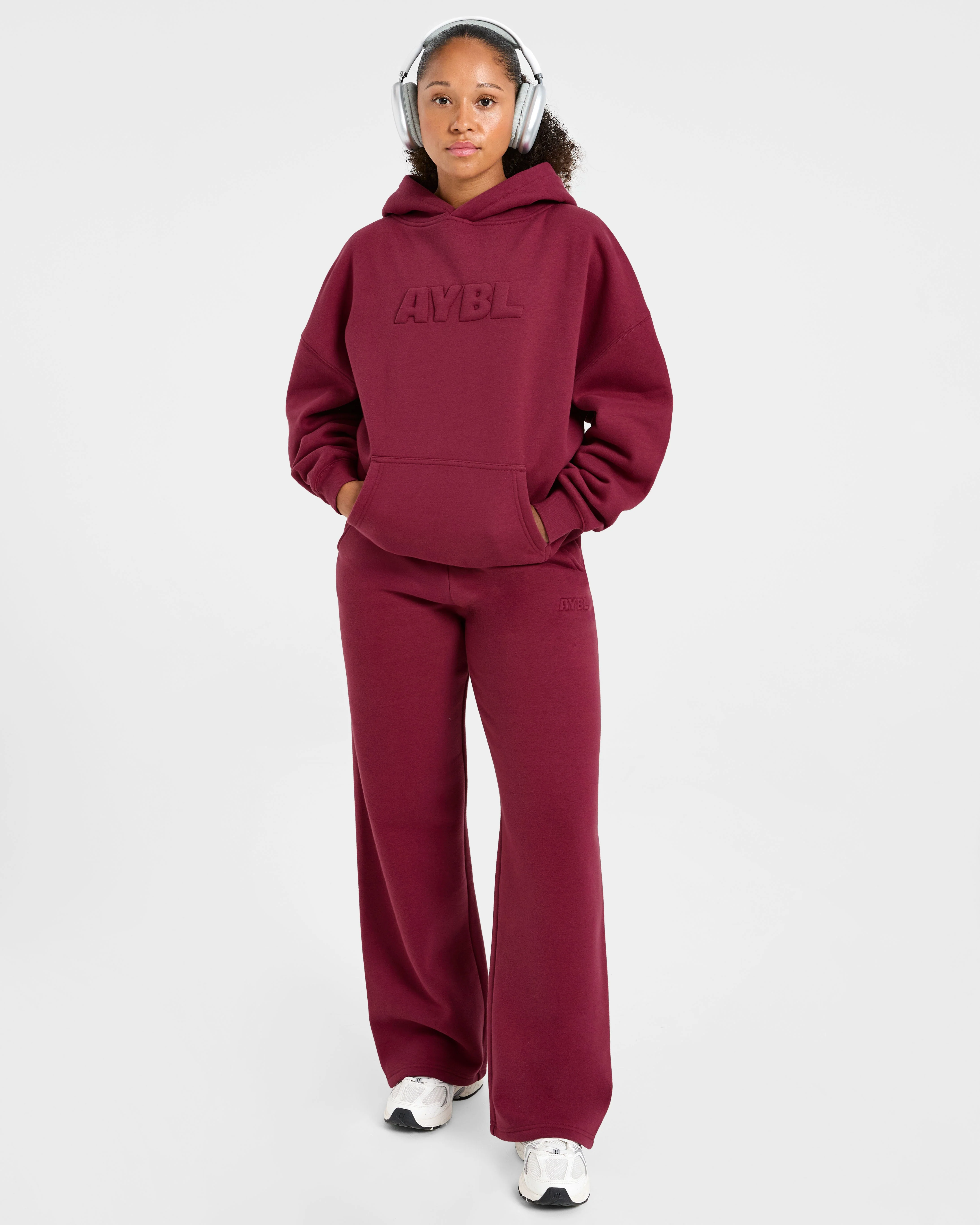 Classic Plush Oversized Hoodie - Muted Raspberry - Image 7