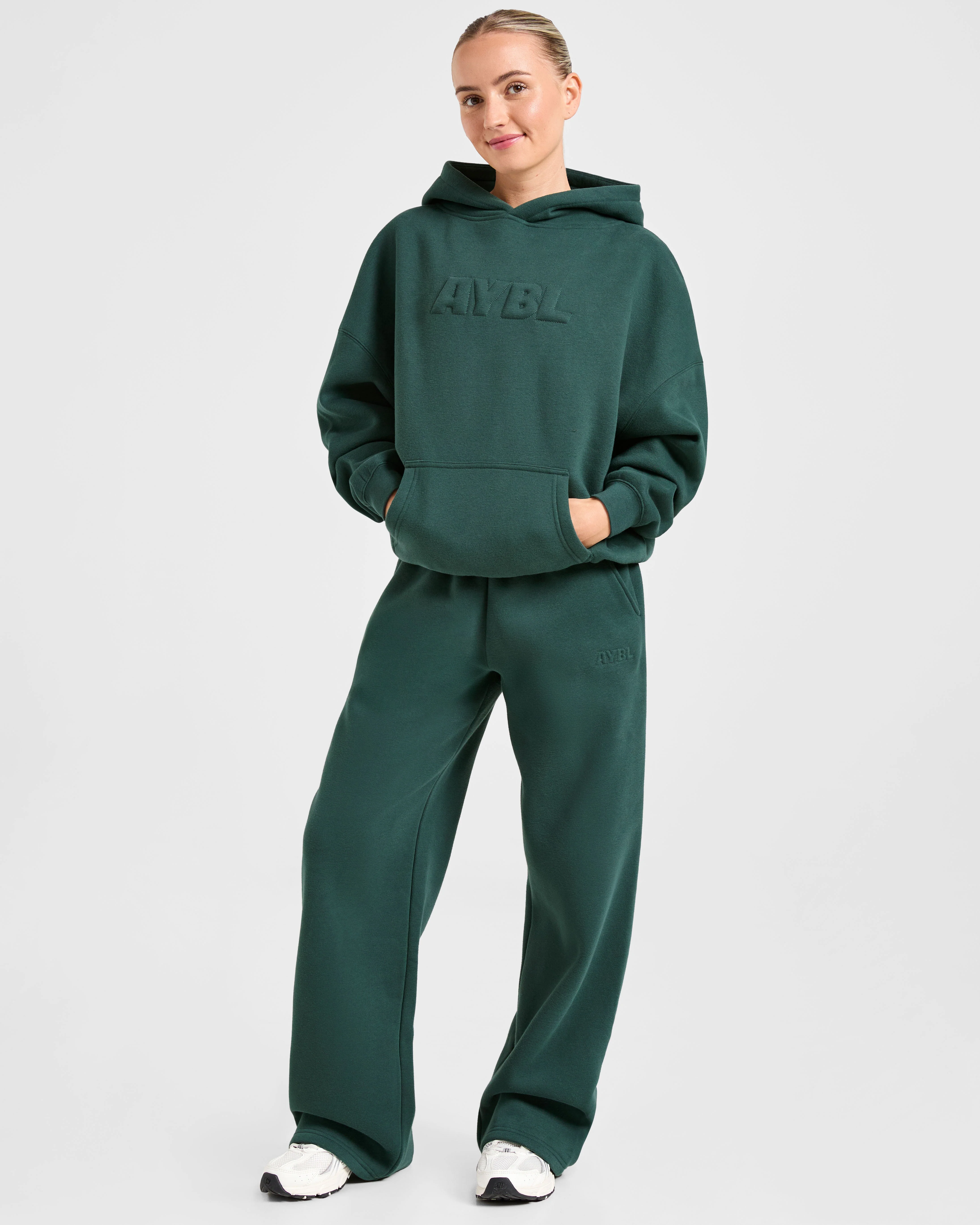 Classic Plush Oversized Hoodie - Pine Green - Image 8