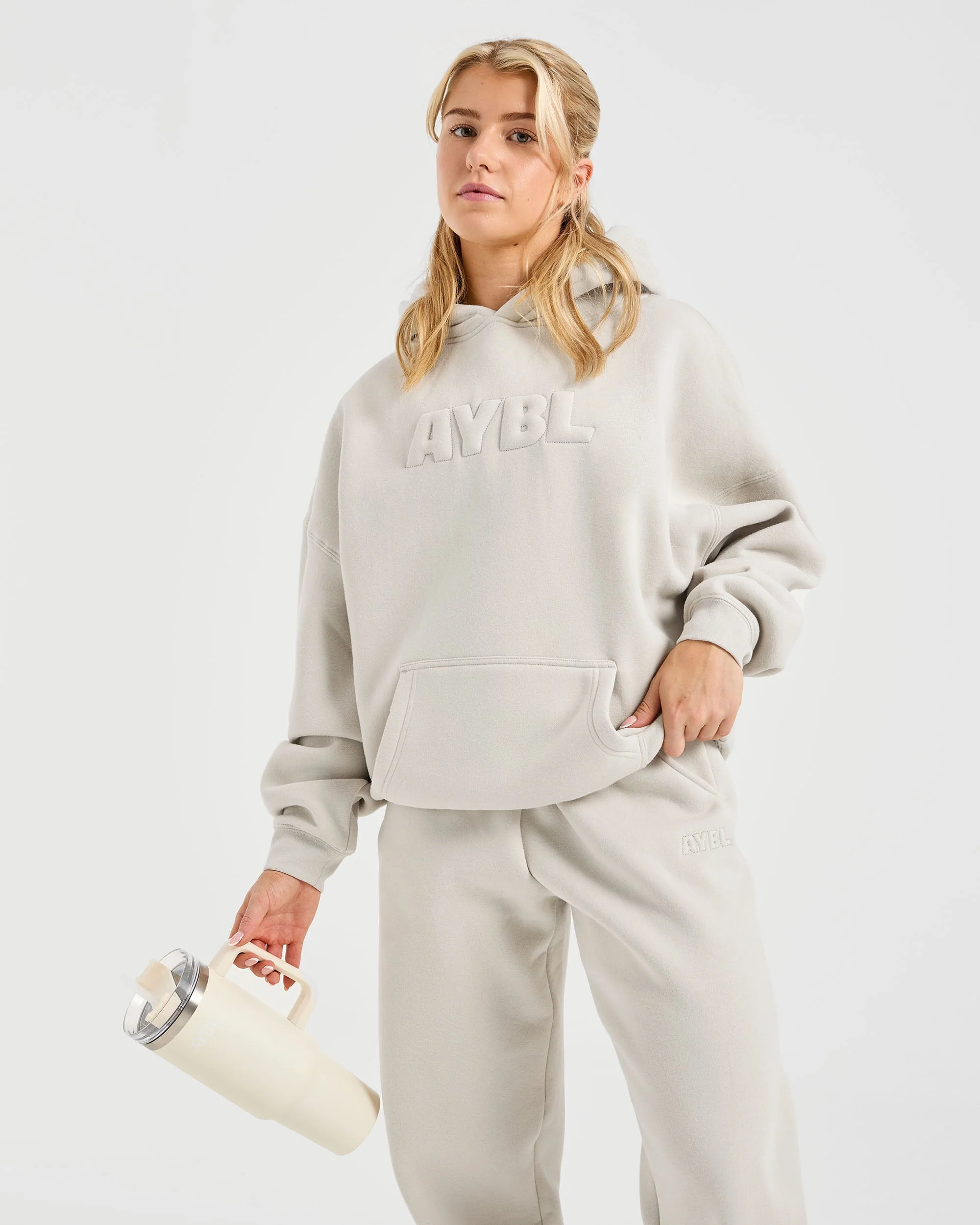 Classic Plush Oversized Hoodie - Sand - Image 7