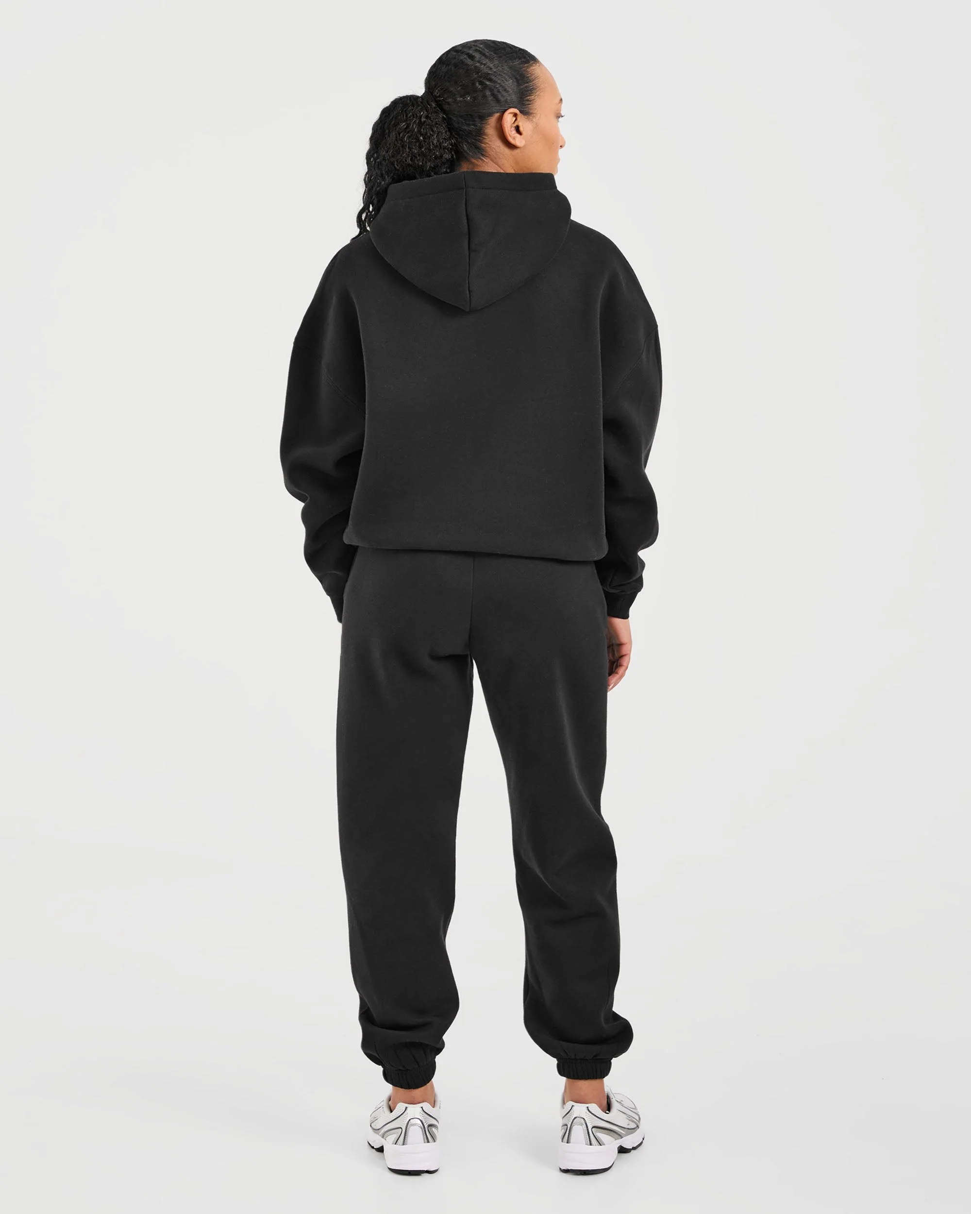 Classic Plush Oversized Joggers - Black - Image 4