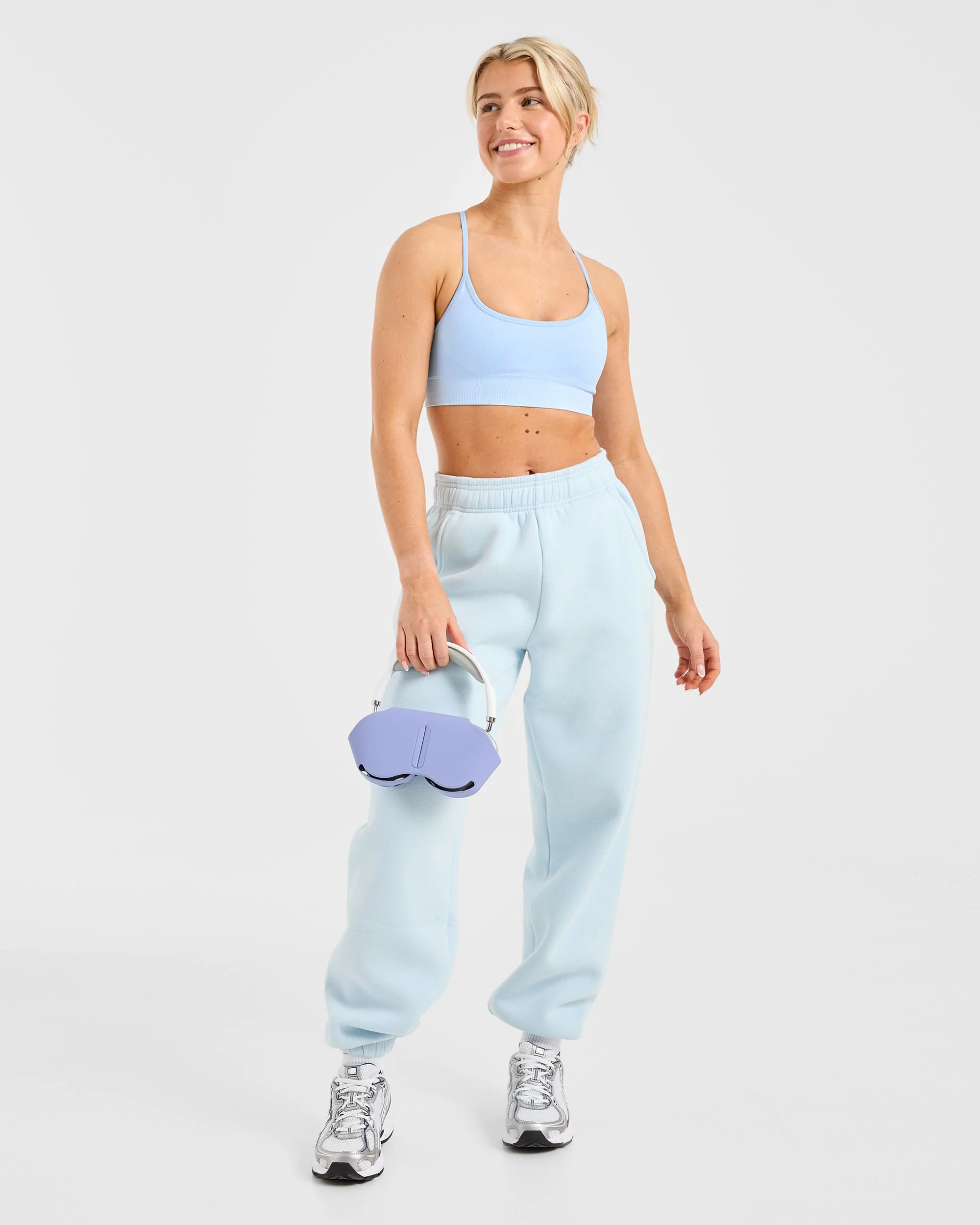 Classic Plush Oversized Joggers - Pastel Blue - Image 7