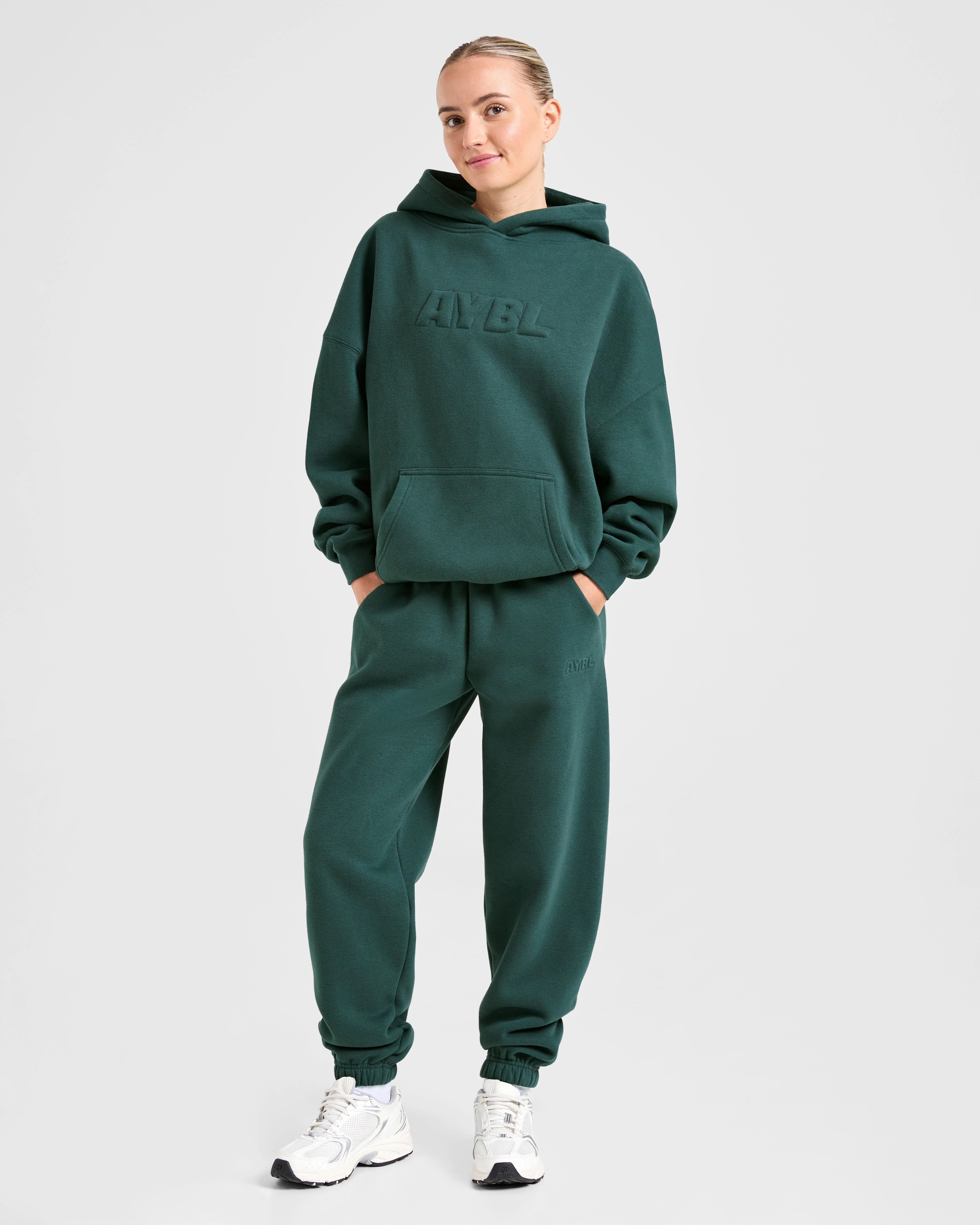 Classic Plush Oversized Joggers - Pine Green - Image 3
