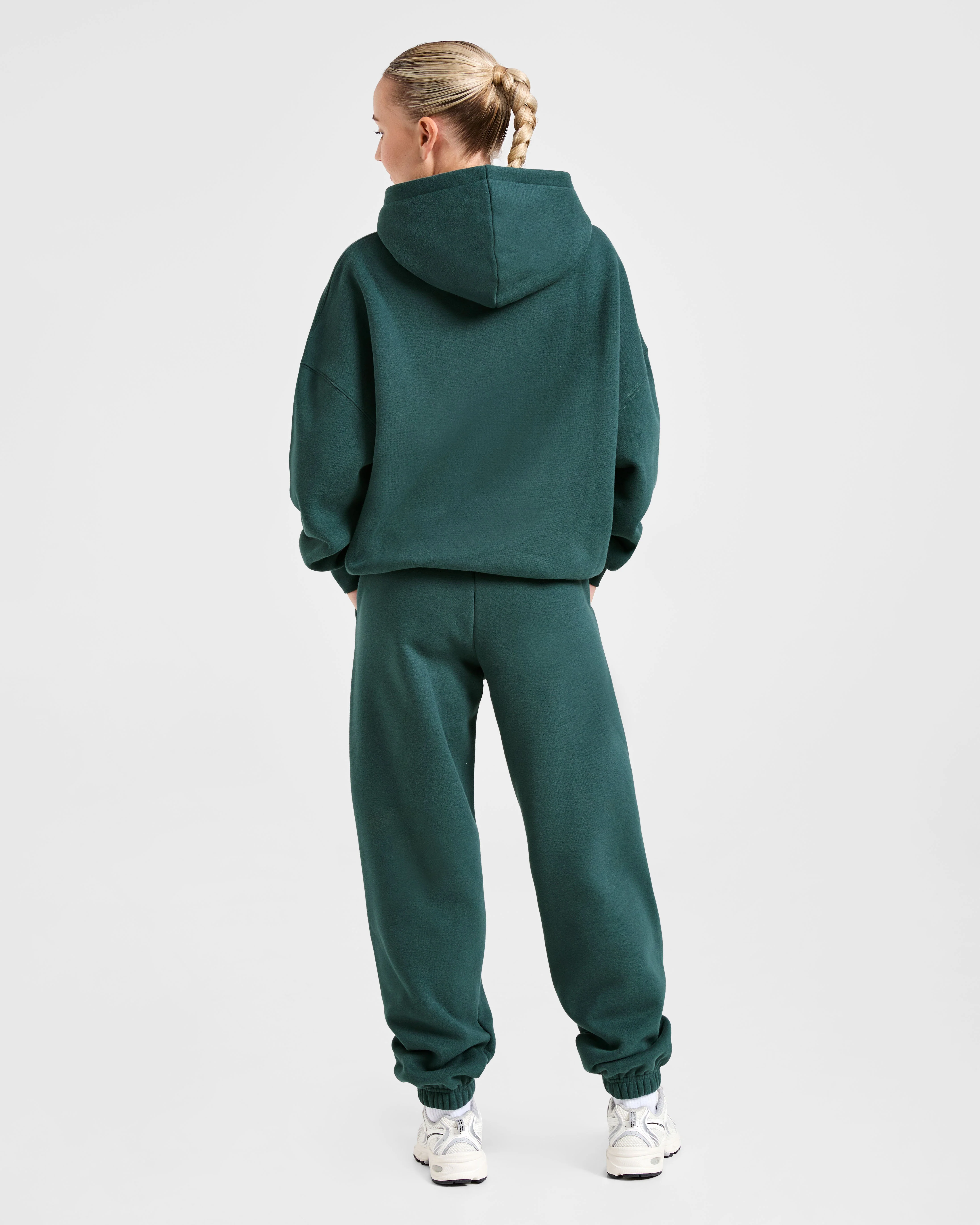 Classic Plush Oversized Joggers - Pine Green - Image 4
