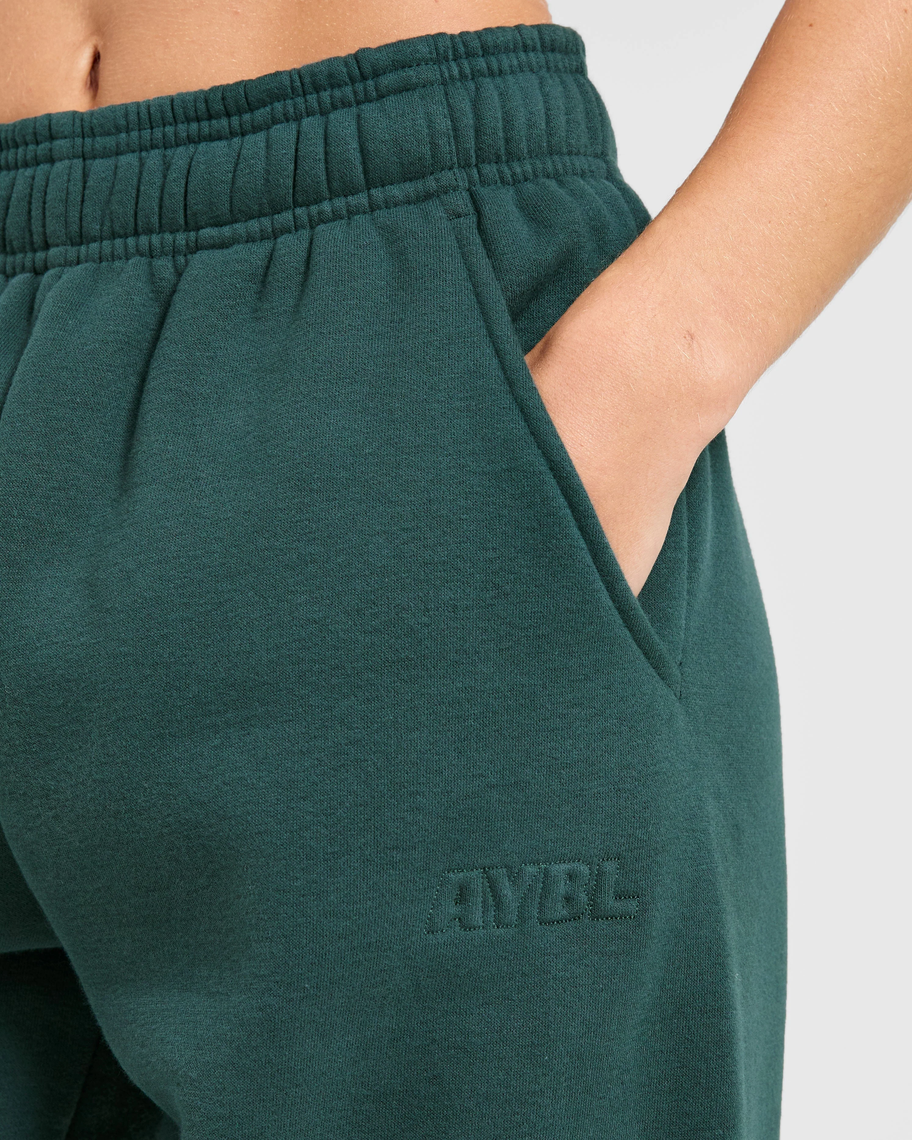 Classic Plush Oversized Joggers - Pine Green - Image 5
