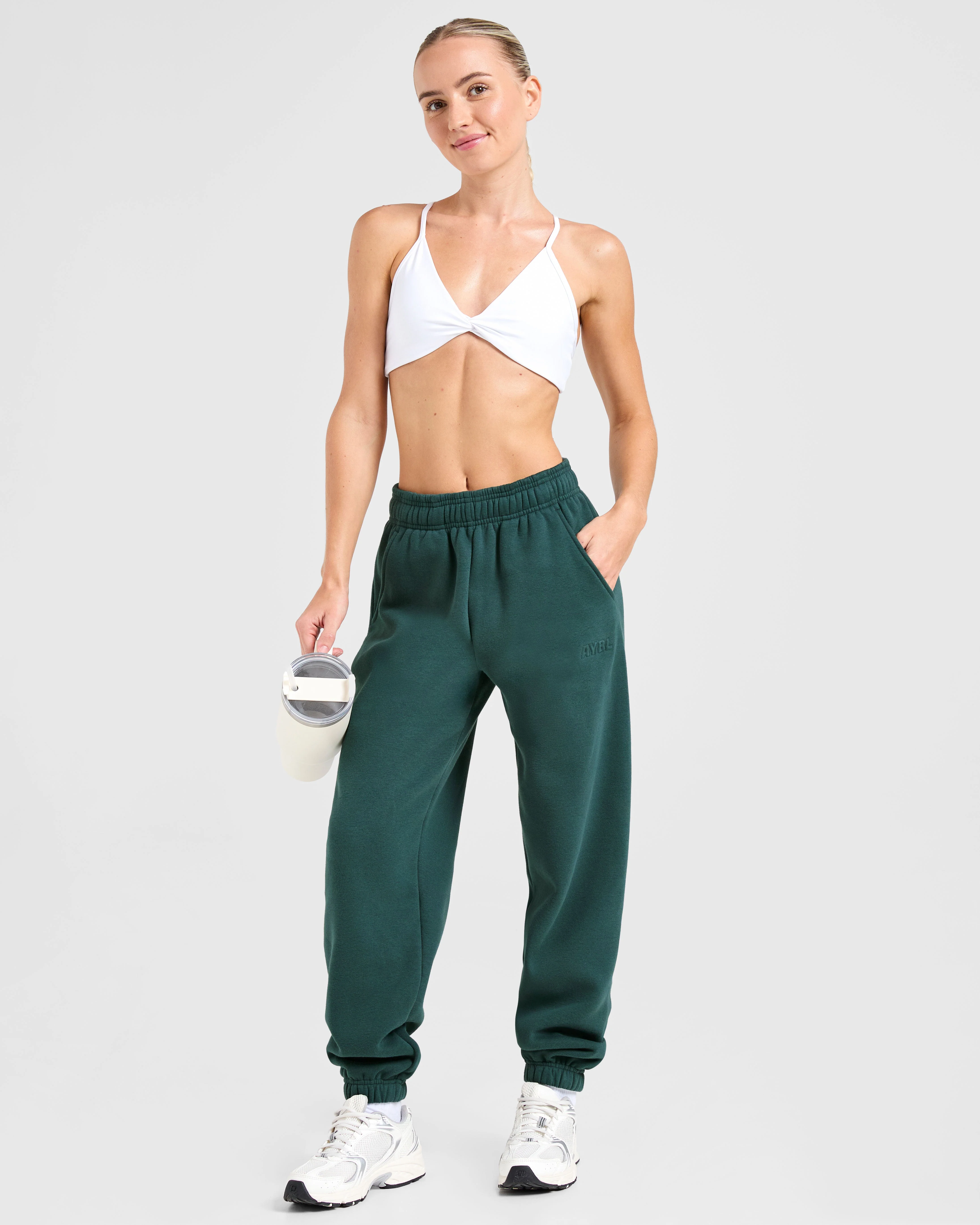 Classic Plush Oversized Joggers - Pine Green - Image 7