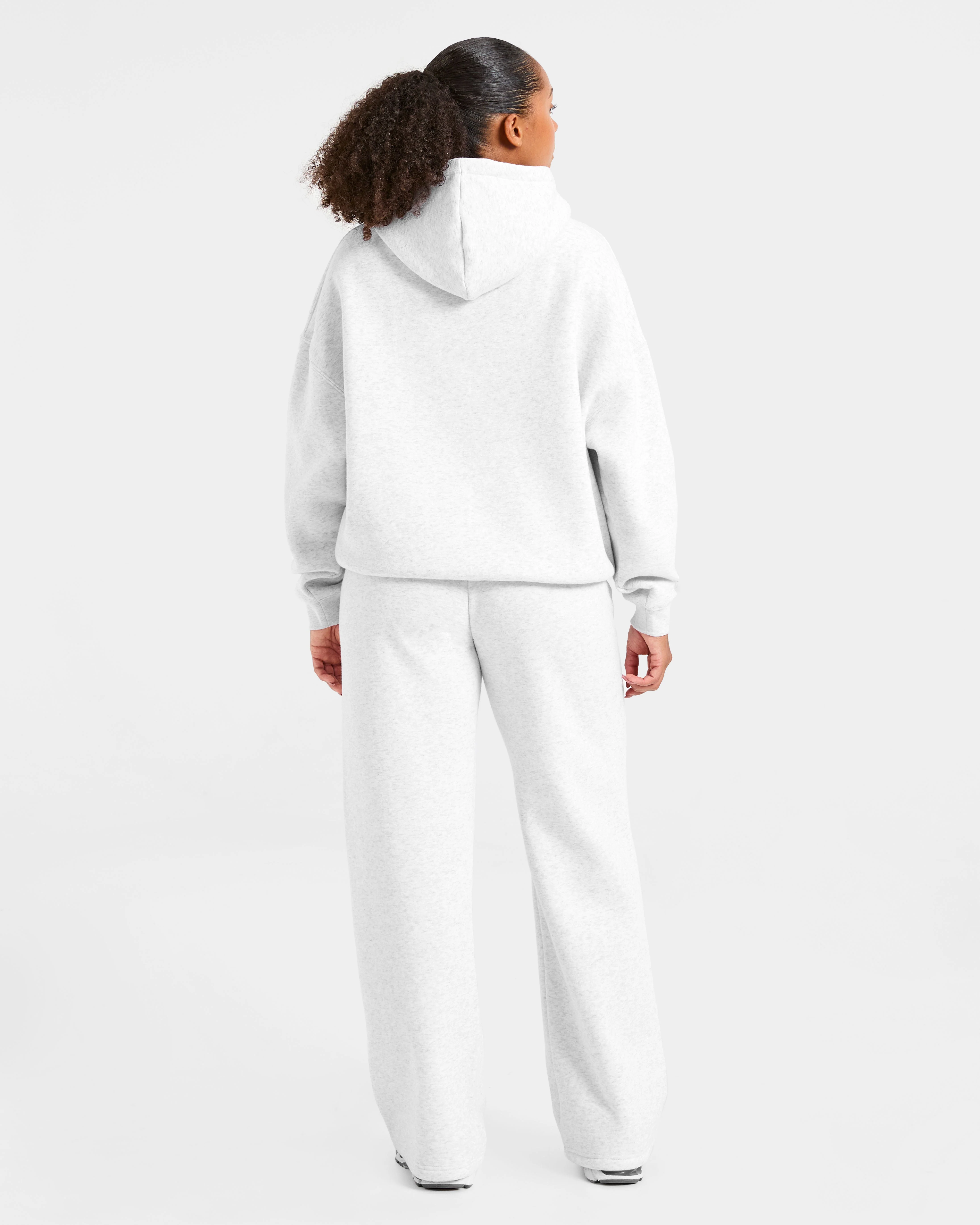 Classic Plush Oversized Straight Leg Joggers - Heather Grey - Image 4