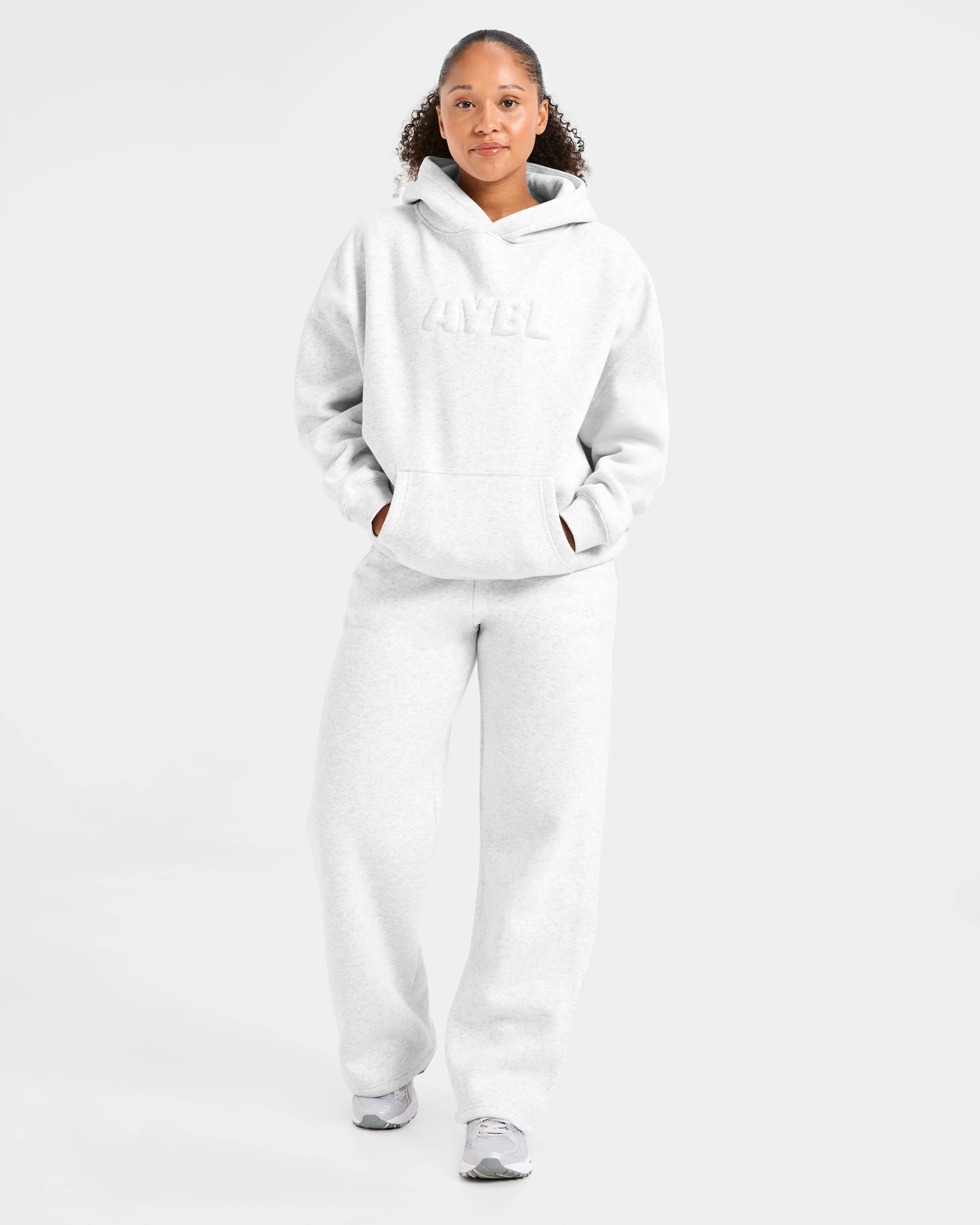 Classic Plush Oversized Straight Leg Joggers - Heather Grey - Image 7