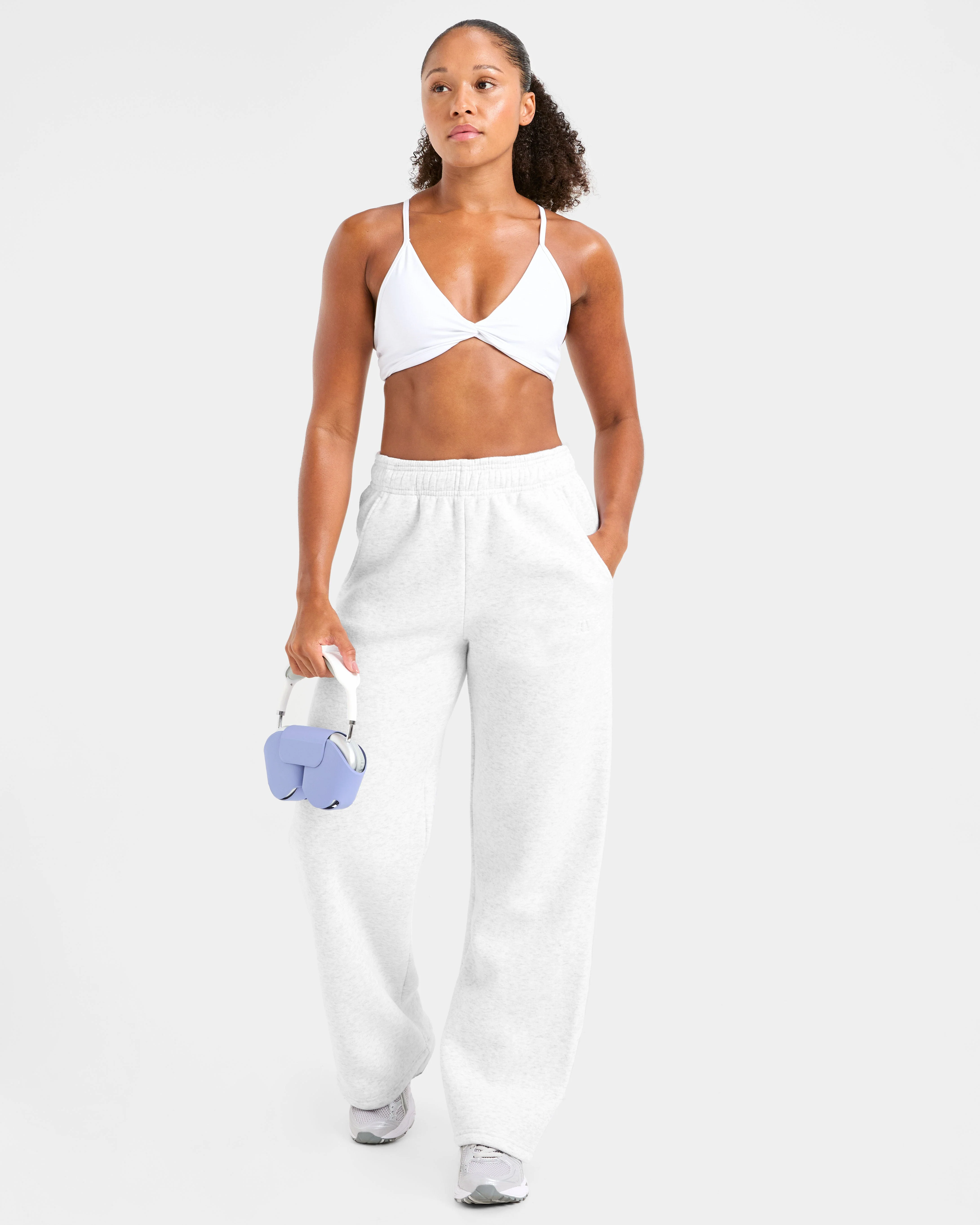 Classic Plush Oversized Straight Leg Joggers - Heather Grey - Image 8