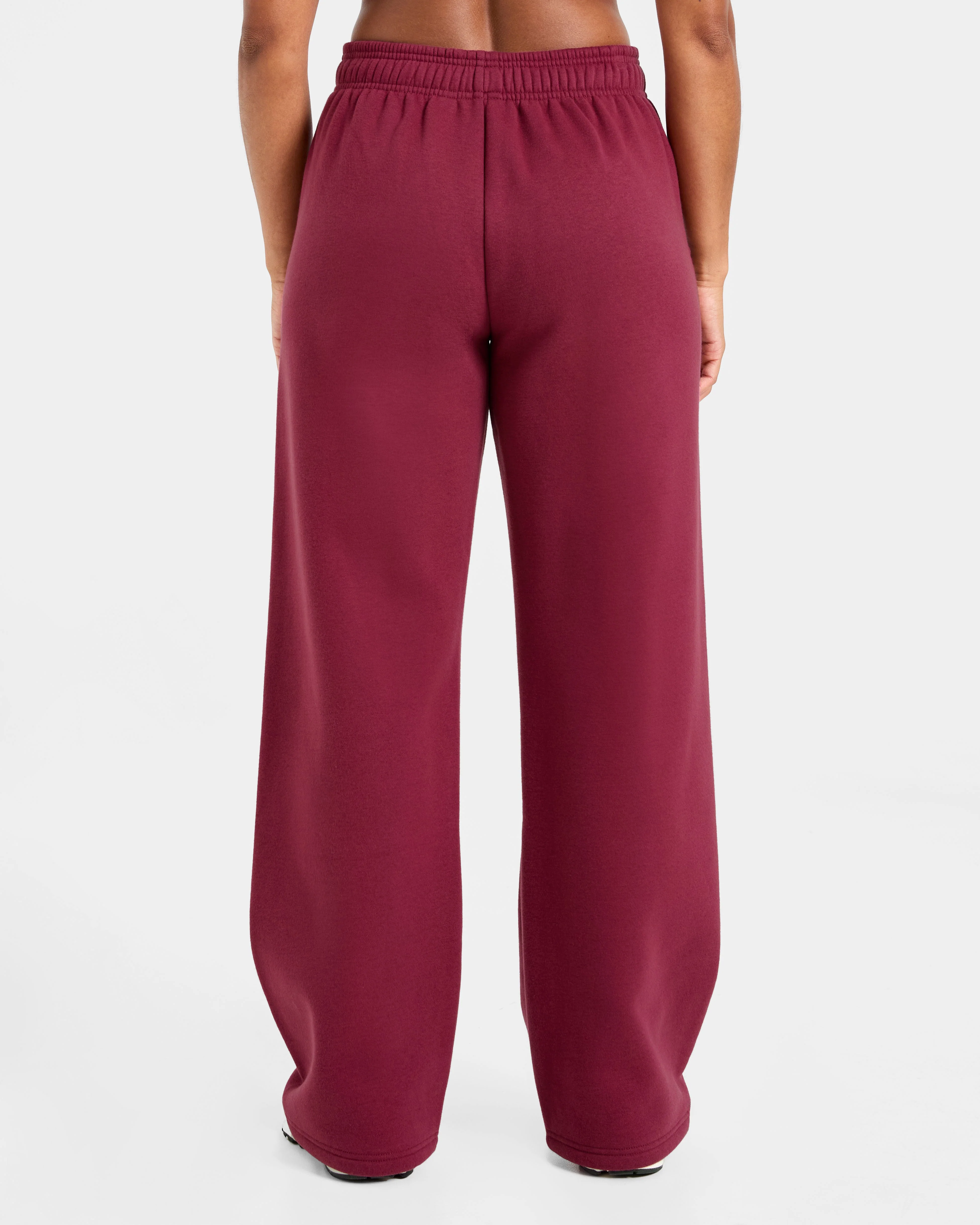 Classic Plush Oversized Straight Leg Joggers - Muted Raspberry - Image 2