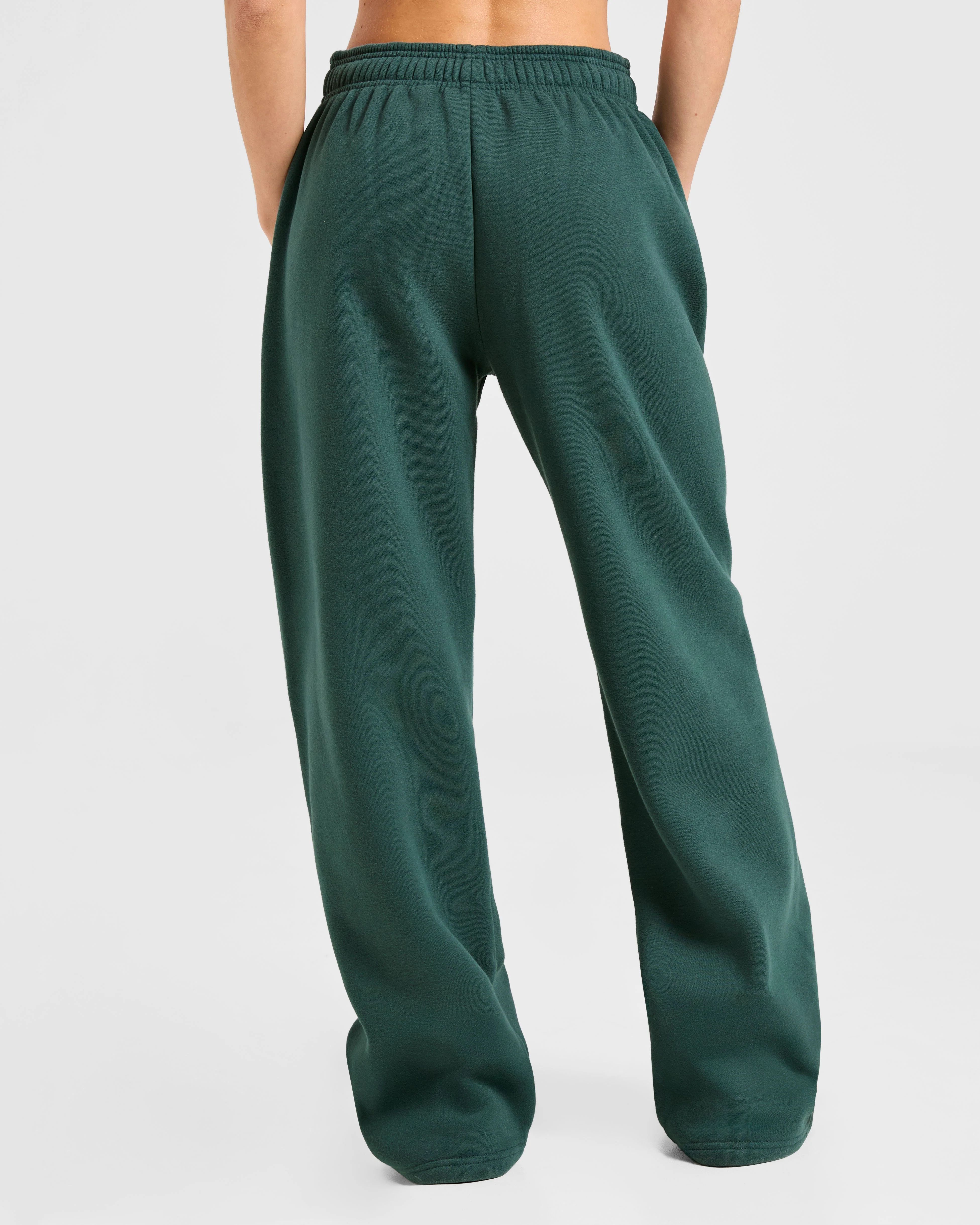 Classic Plush Oversized Straight Leg Joggers - Pine Green - Image 2