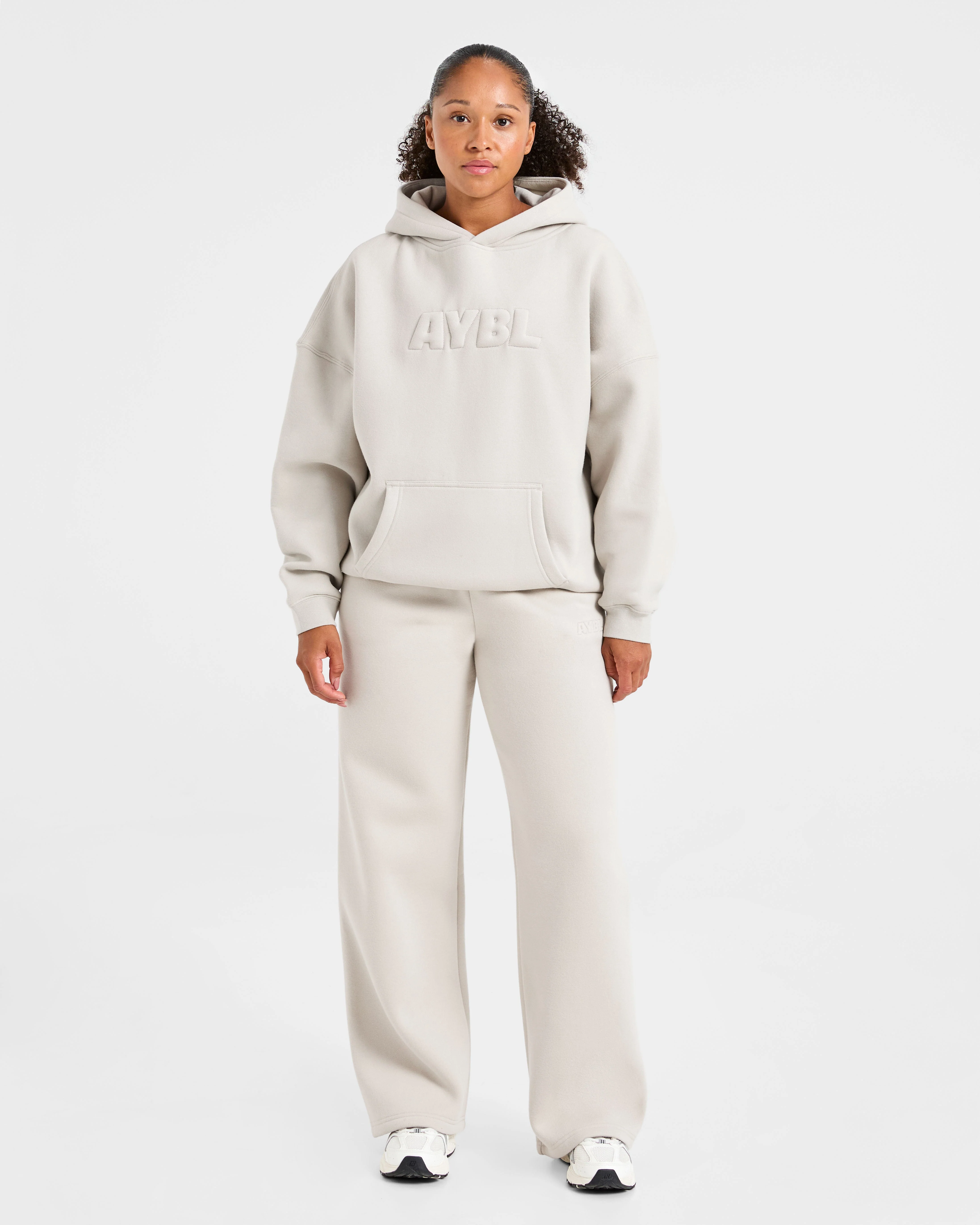 Classic Plush Oversized Straight Leg Joggers - Sand - Image 3