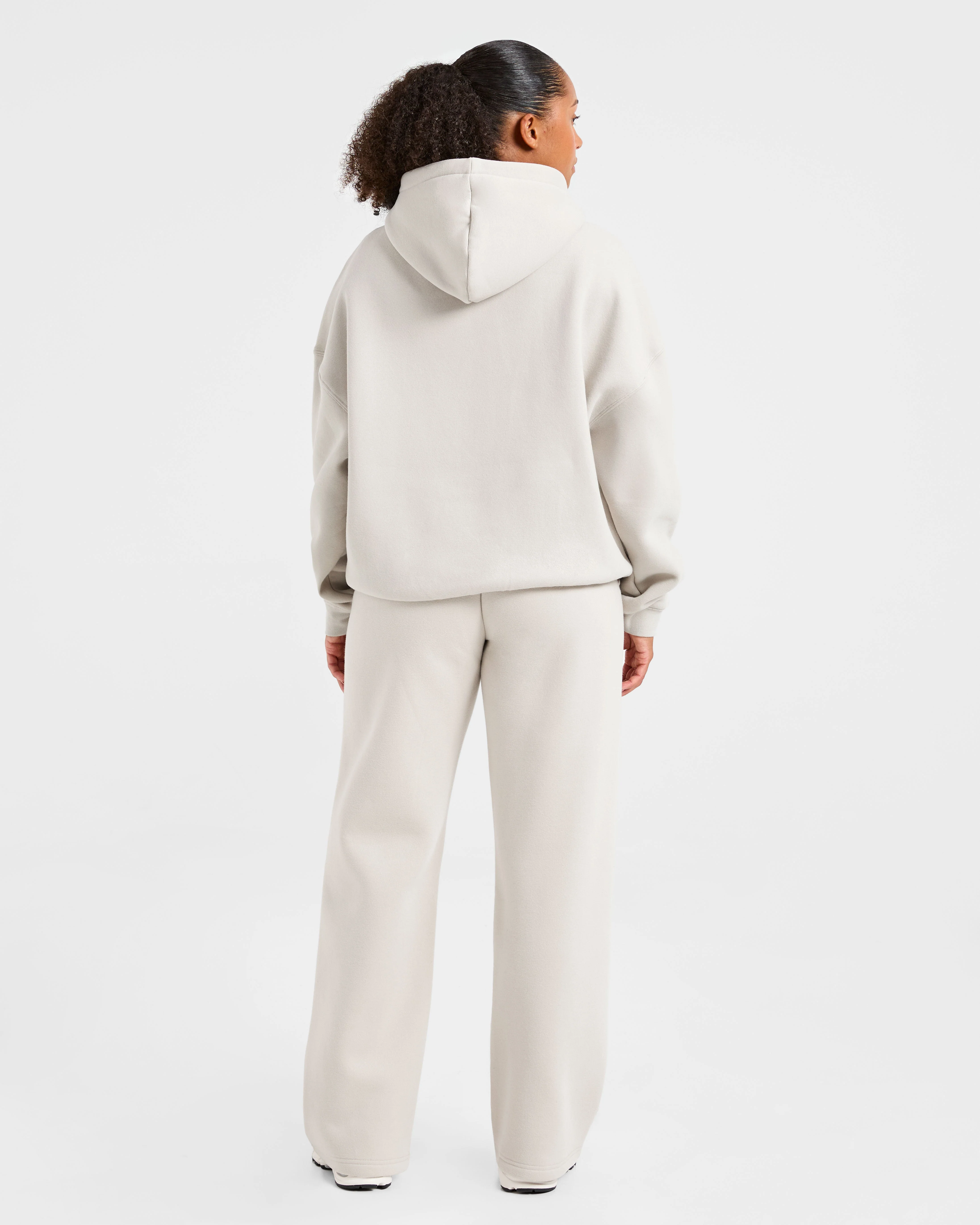 Classic Plush Oversized Straight Leg Joggers - Sand - Image 4