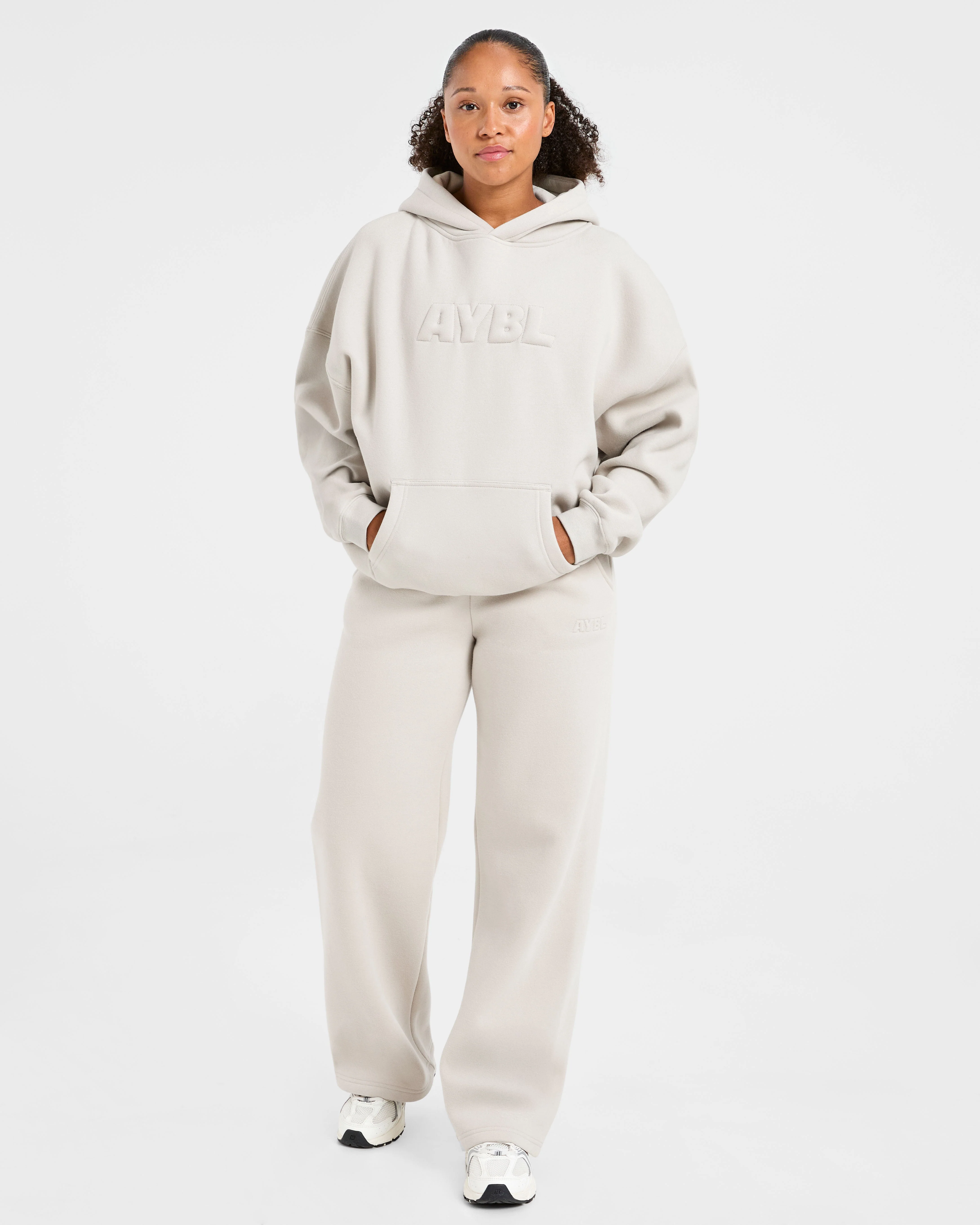 Classic Plush Oversized Straight Leg Joggers - Sand - Image 7