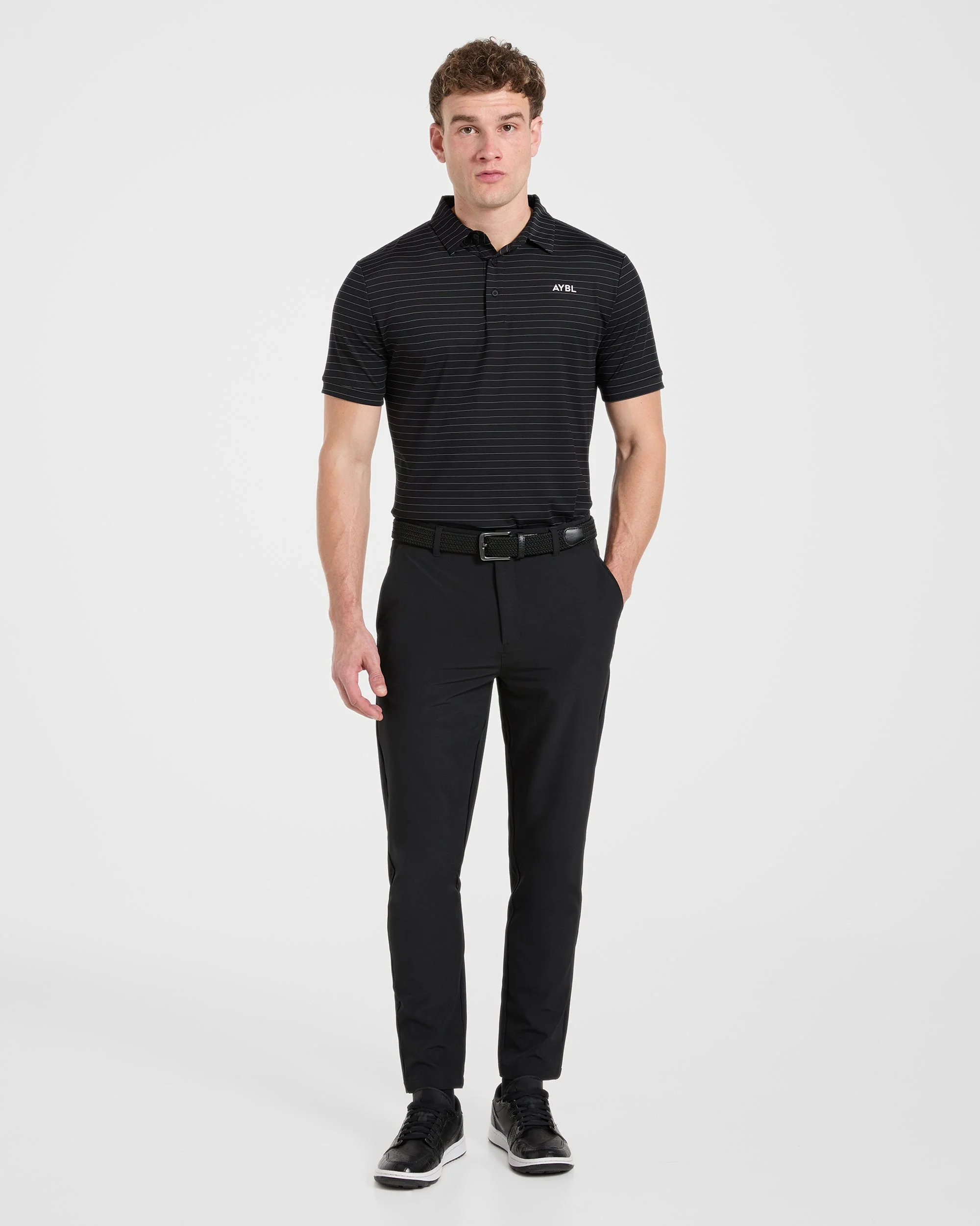 Classic Stripe Polo - Black - Image 3