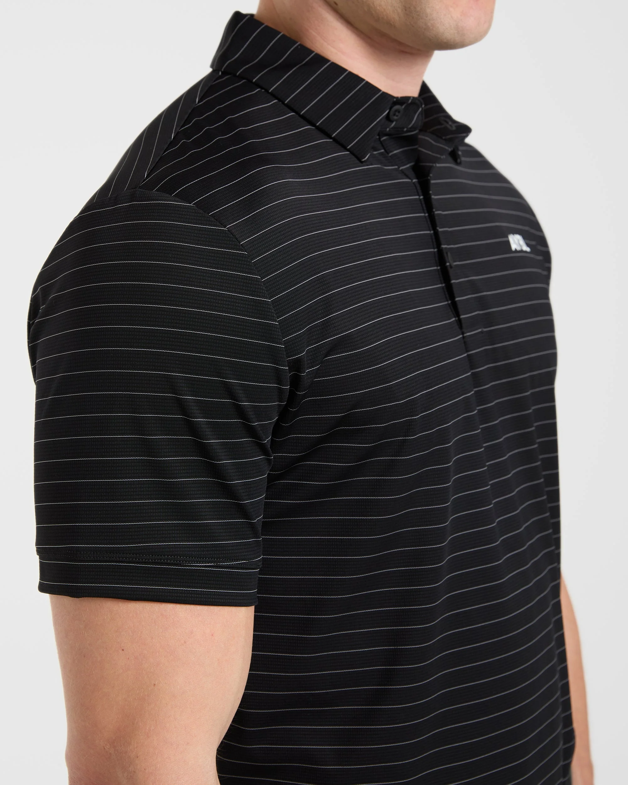 Classic Stripe Polo - Black - Image 6