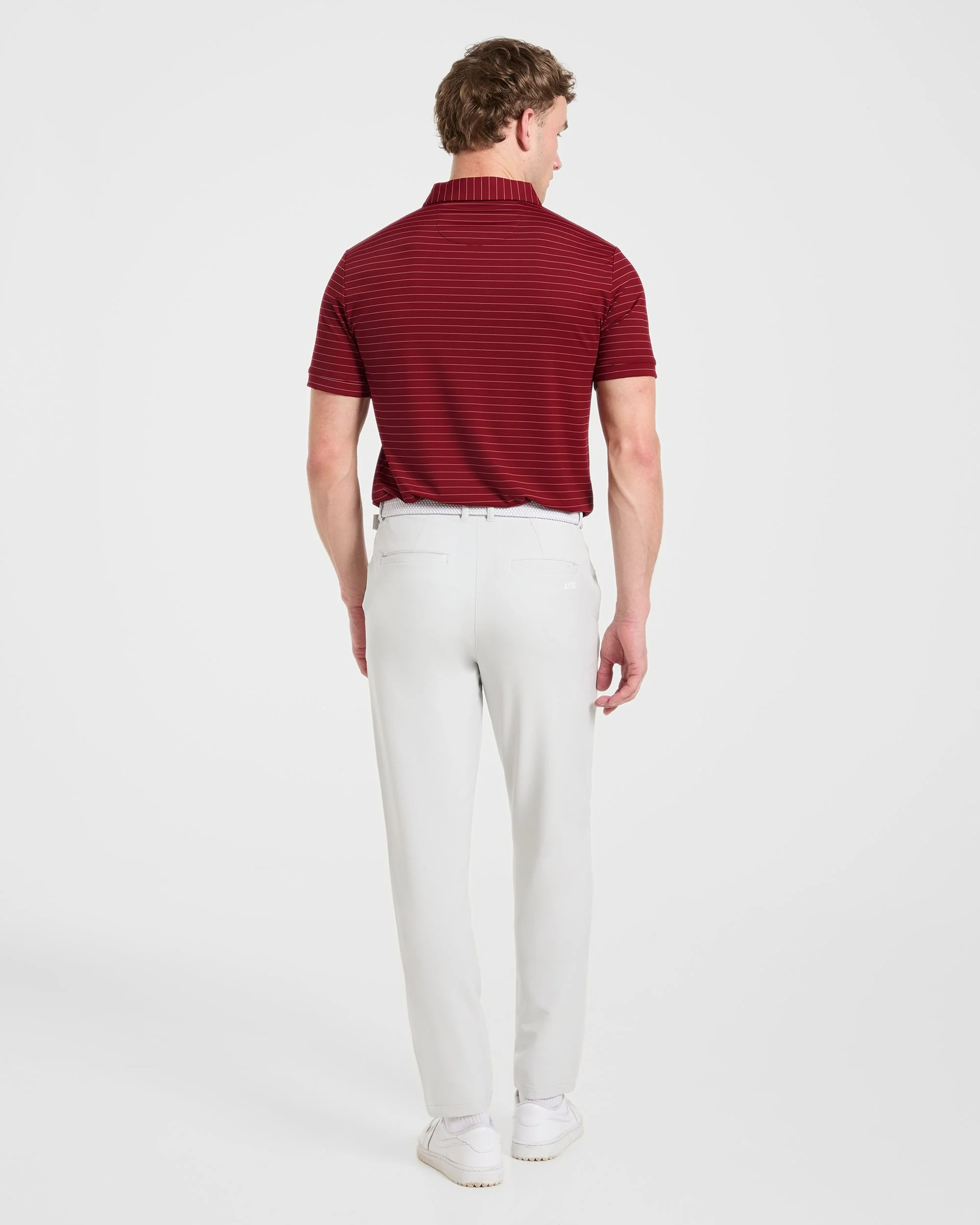 Classic Stripe Polo - Burgundy Red - Image 4