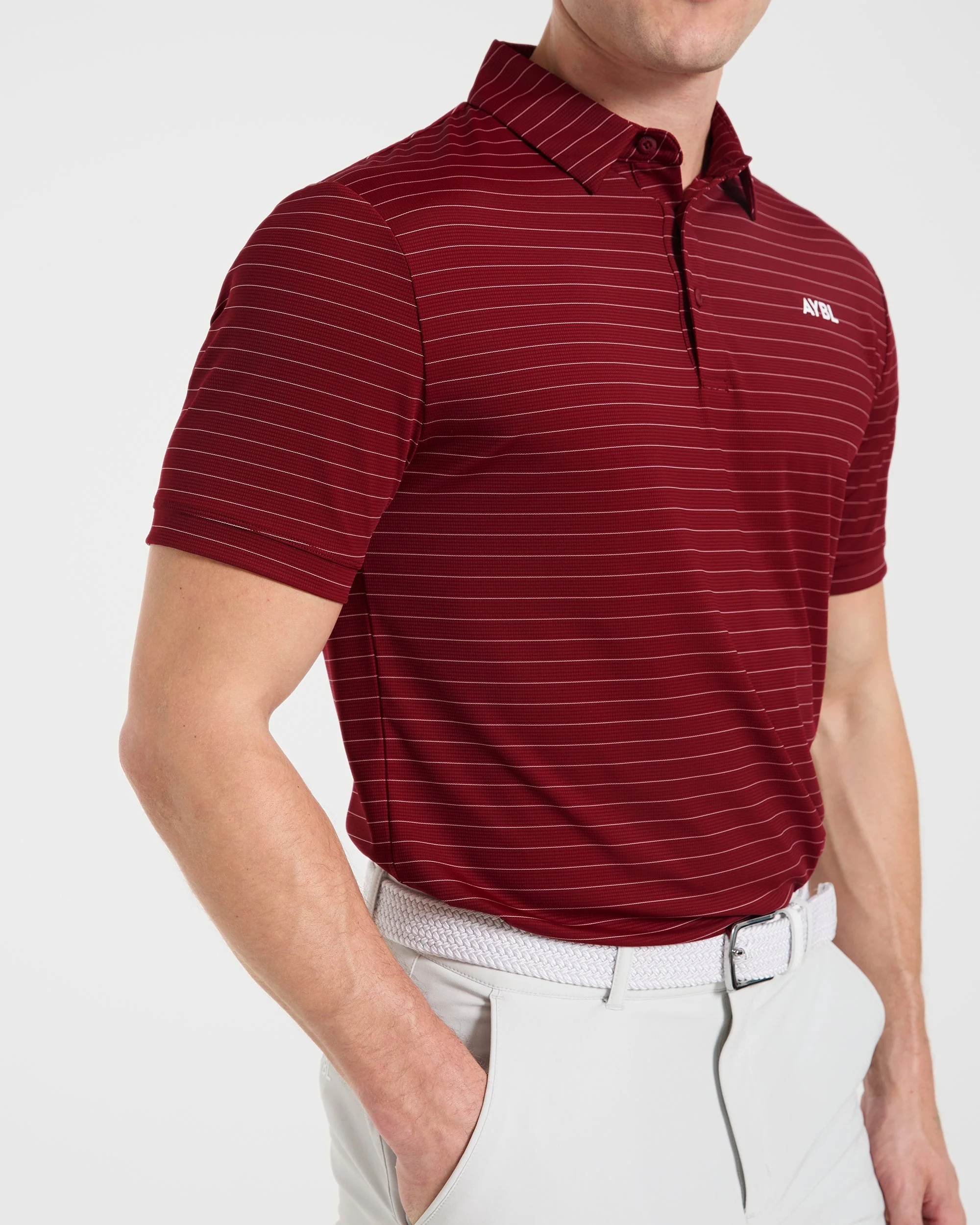 Classic Stripe Polo - Burgundy Red - Image 6
