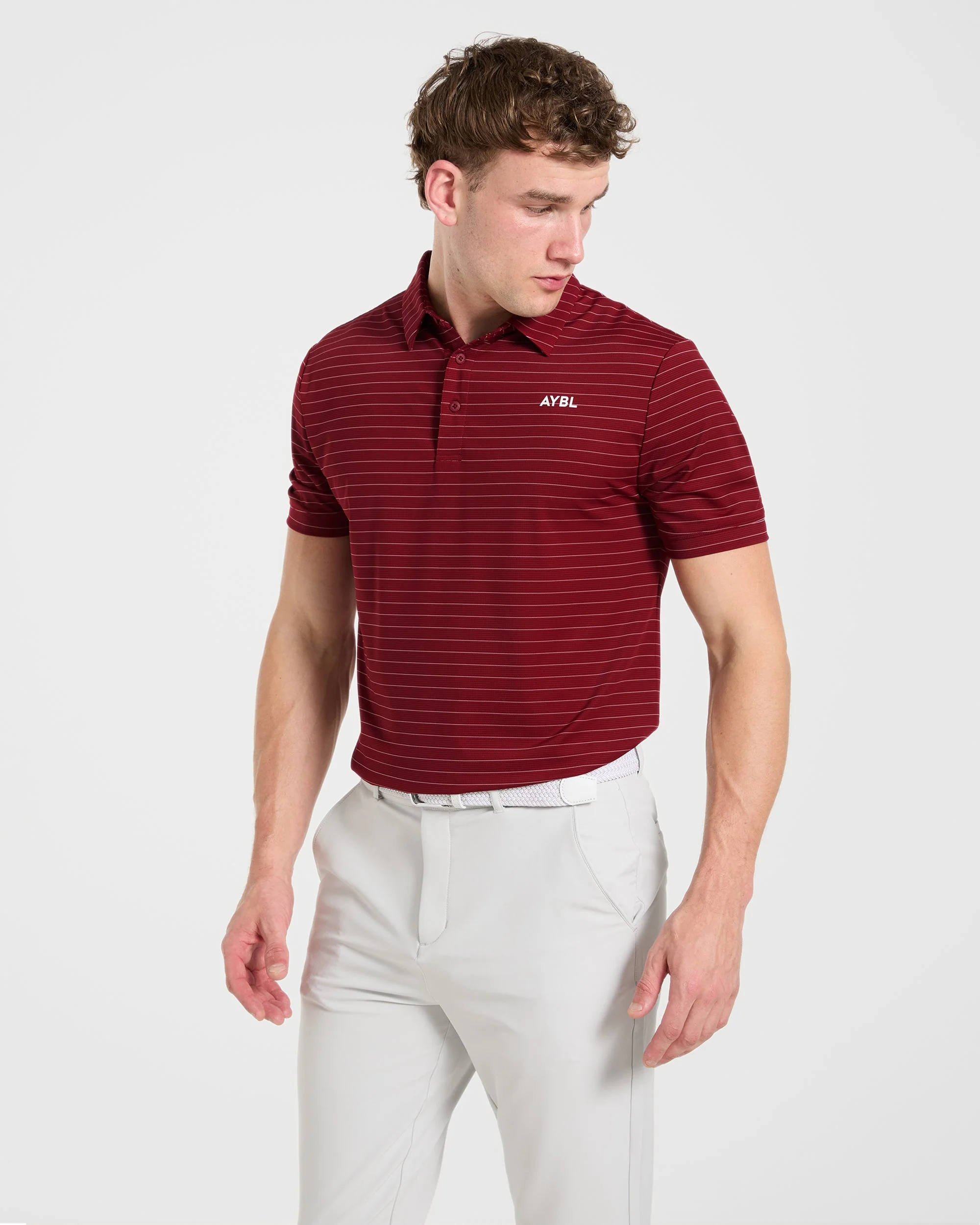 Classic Stripe Polo - Burgundy Red - Image 7