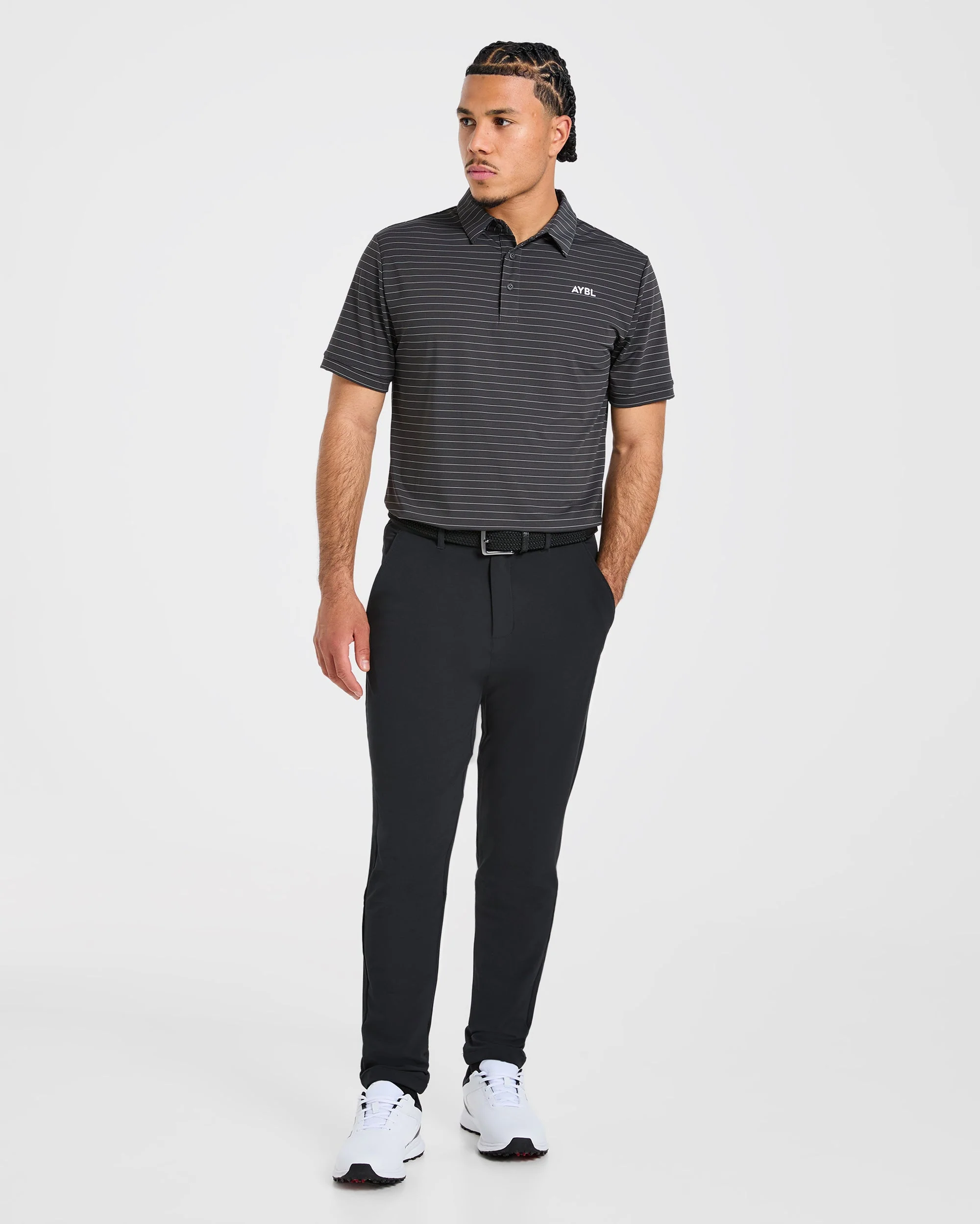 Classic Stripe Polo - Charcoal - Image 3