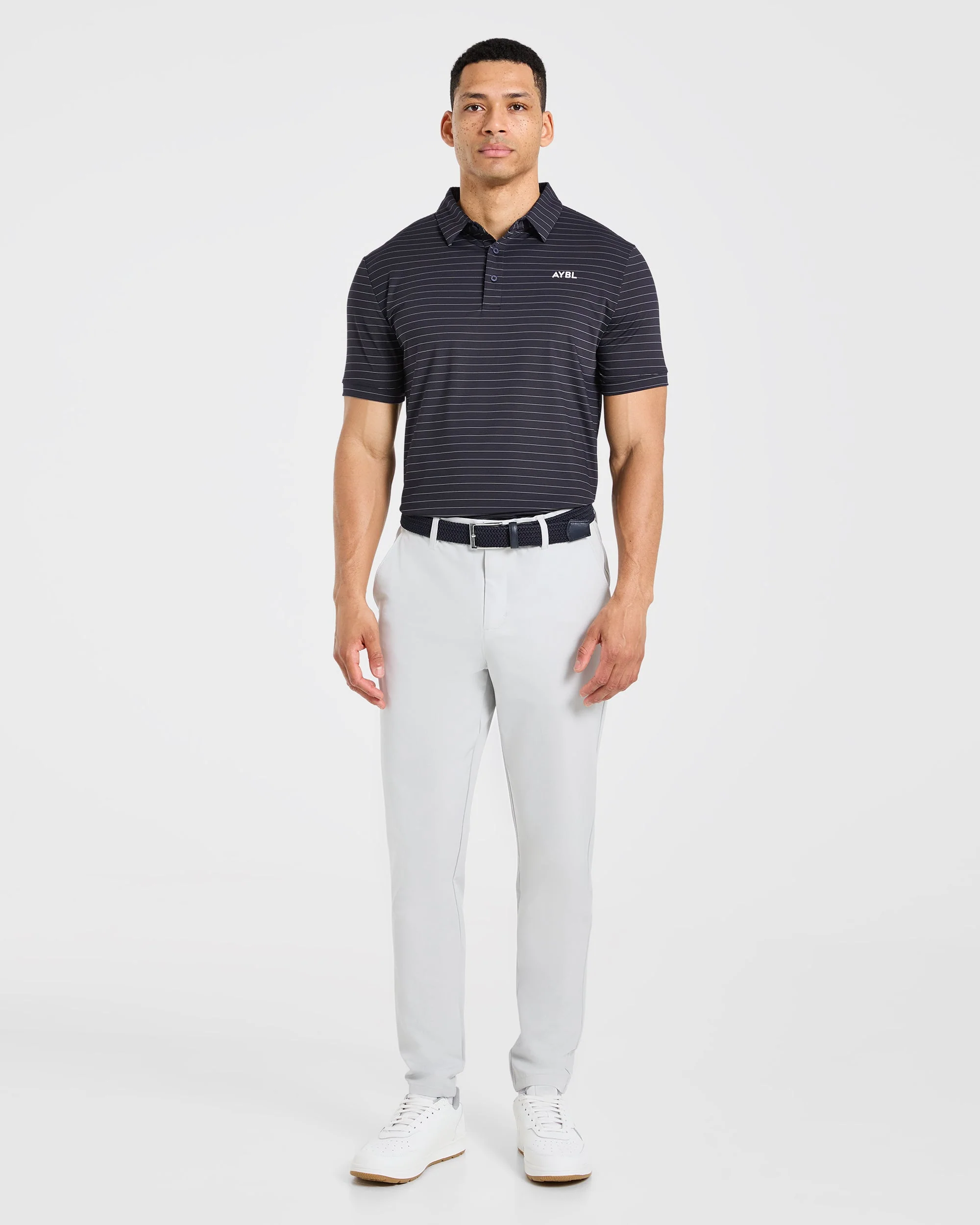 Classic Stripe Polo - Navy - Image 3