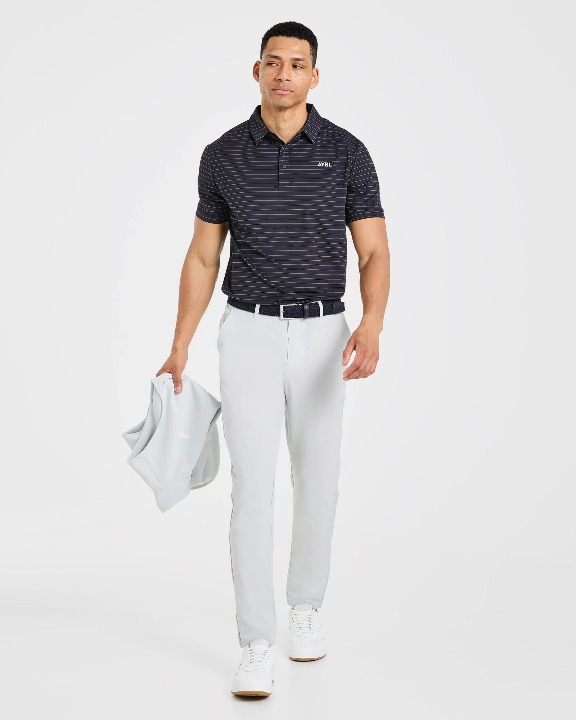 Classic Stripe Polo - Navy - Image 8