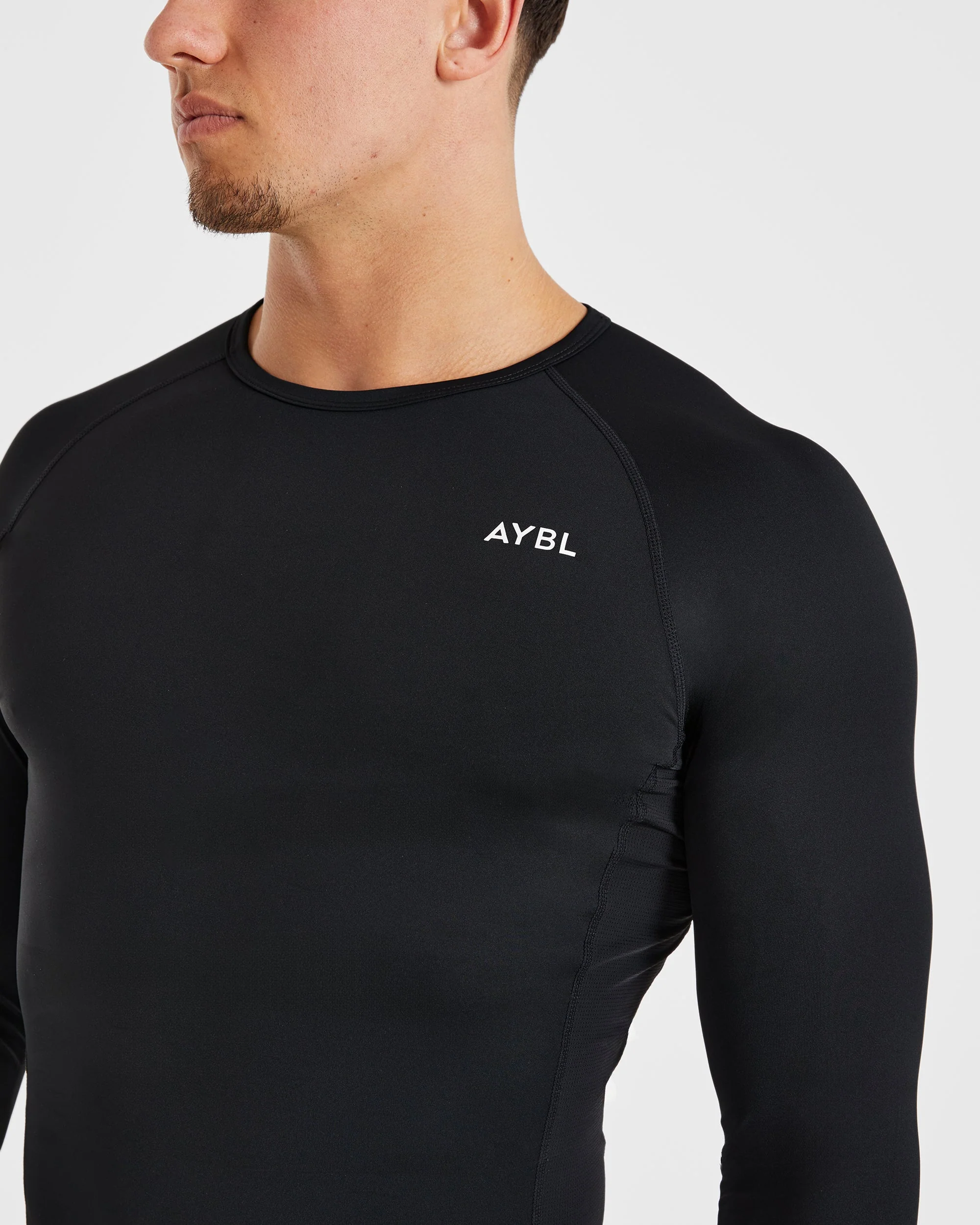 Compression Long Sleeve T Shirt - Black - Image 3