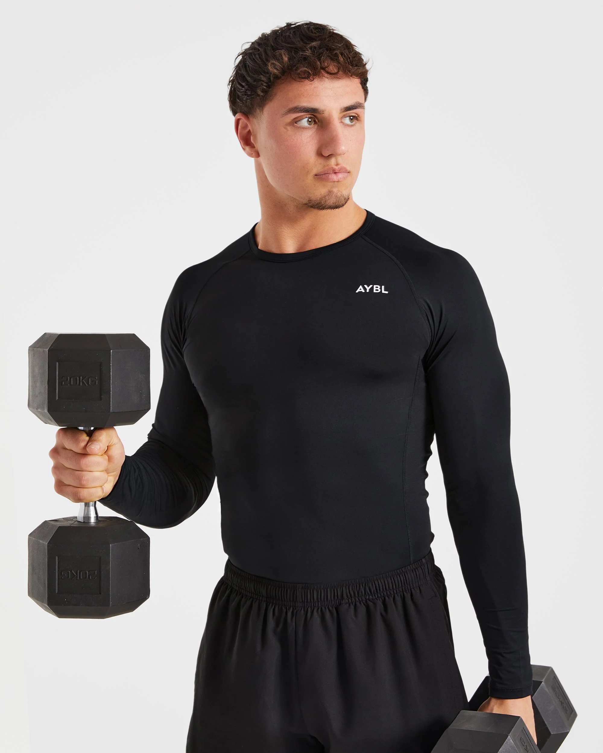 Compression Long Sleeve T Shirt - Black - Image 7