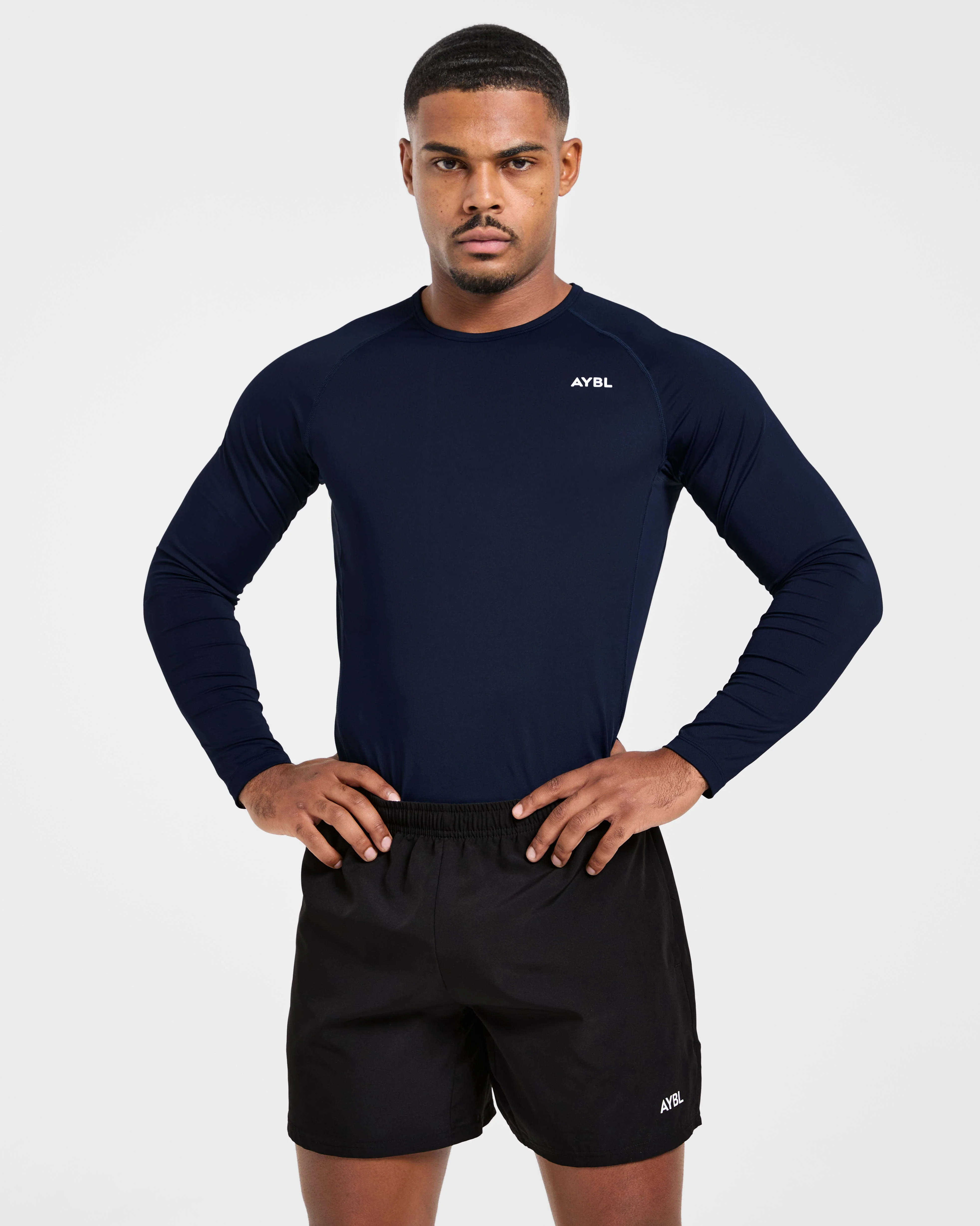 Compression Long Sleeve T Shirt - Navy - Image 7