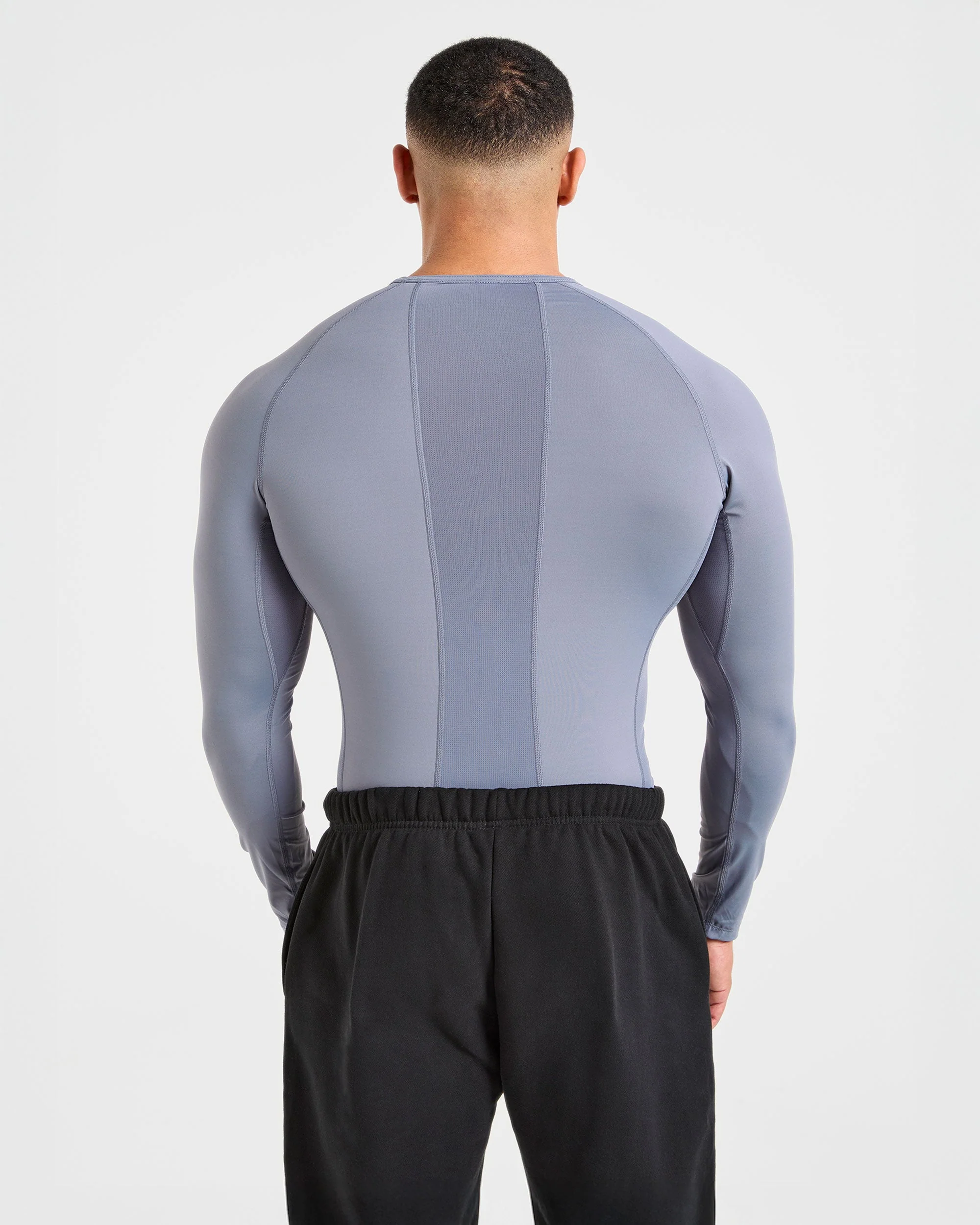 Compression Long Sleeve T Shirt- Slate Grey - Image 2