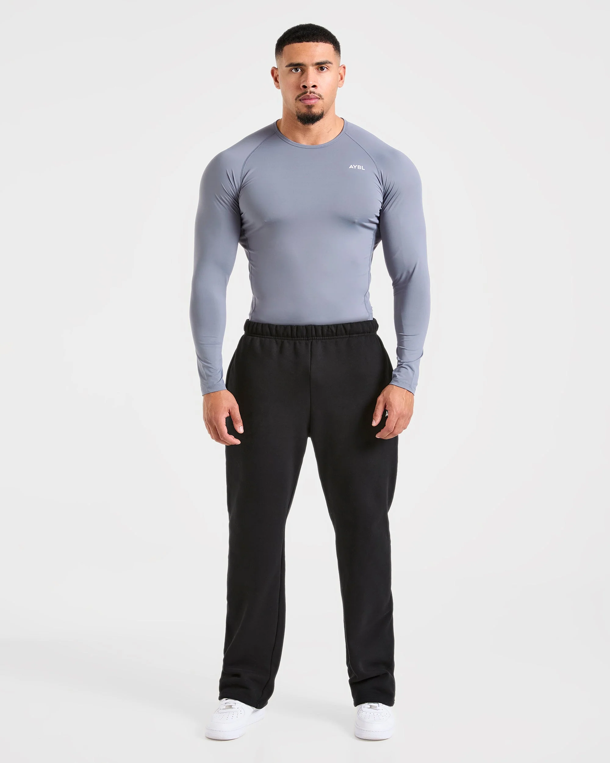 Compression Long Sleeve T Shirt- Slate Grey - Image 3