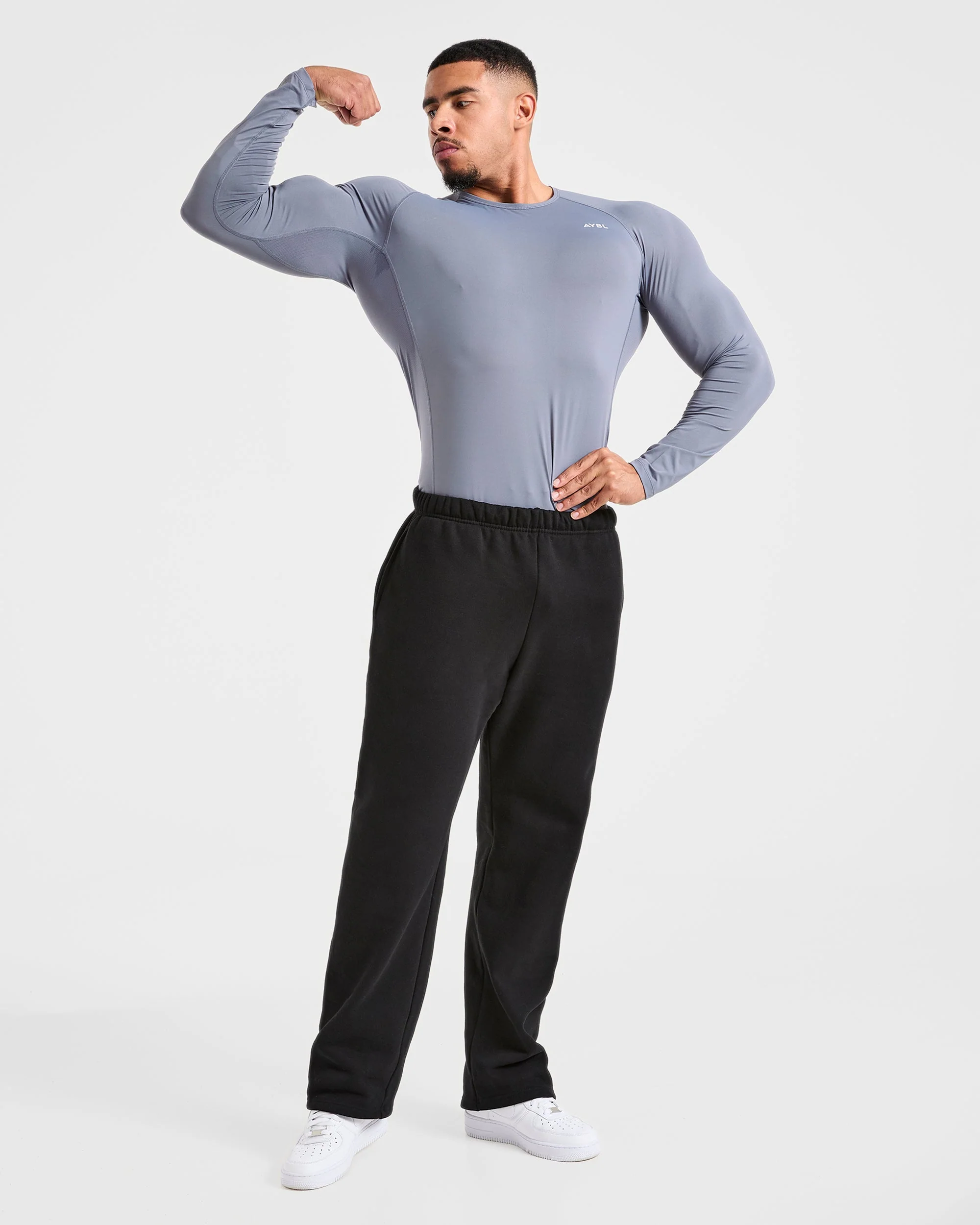 Compression Long Sleeve T Shirt- Slate Grey - Image 7