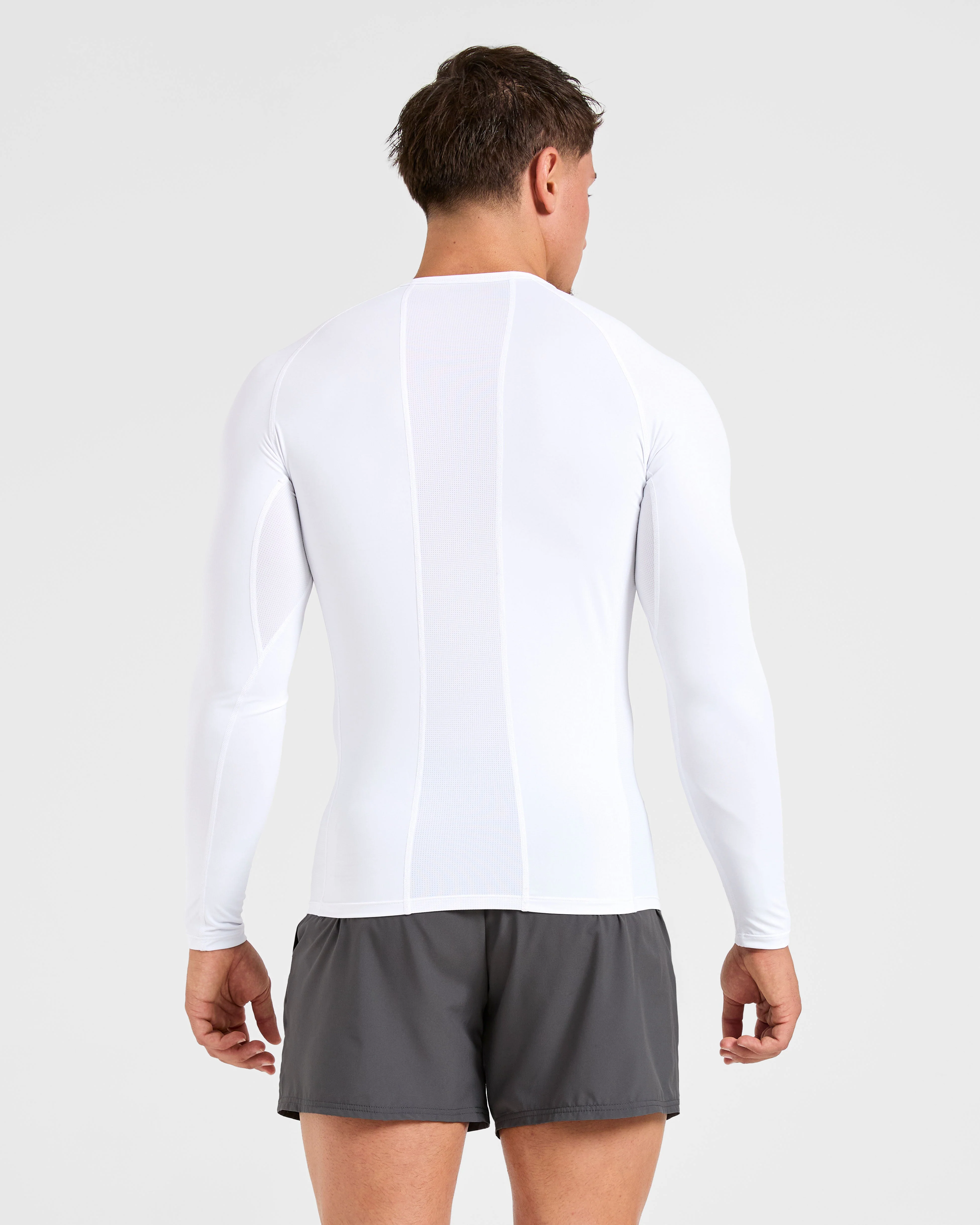 Compression Long Sleeve T Shirt - White - Image 2