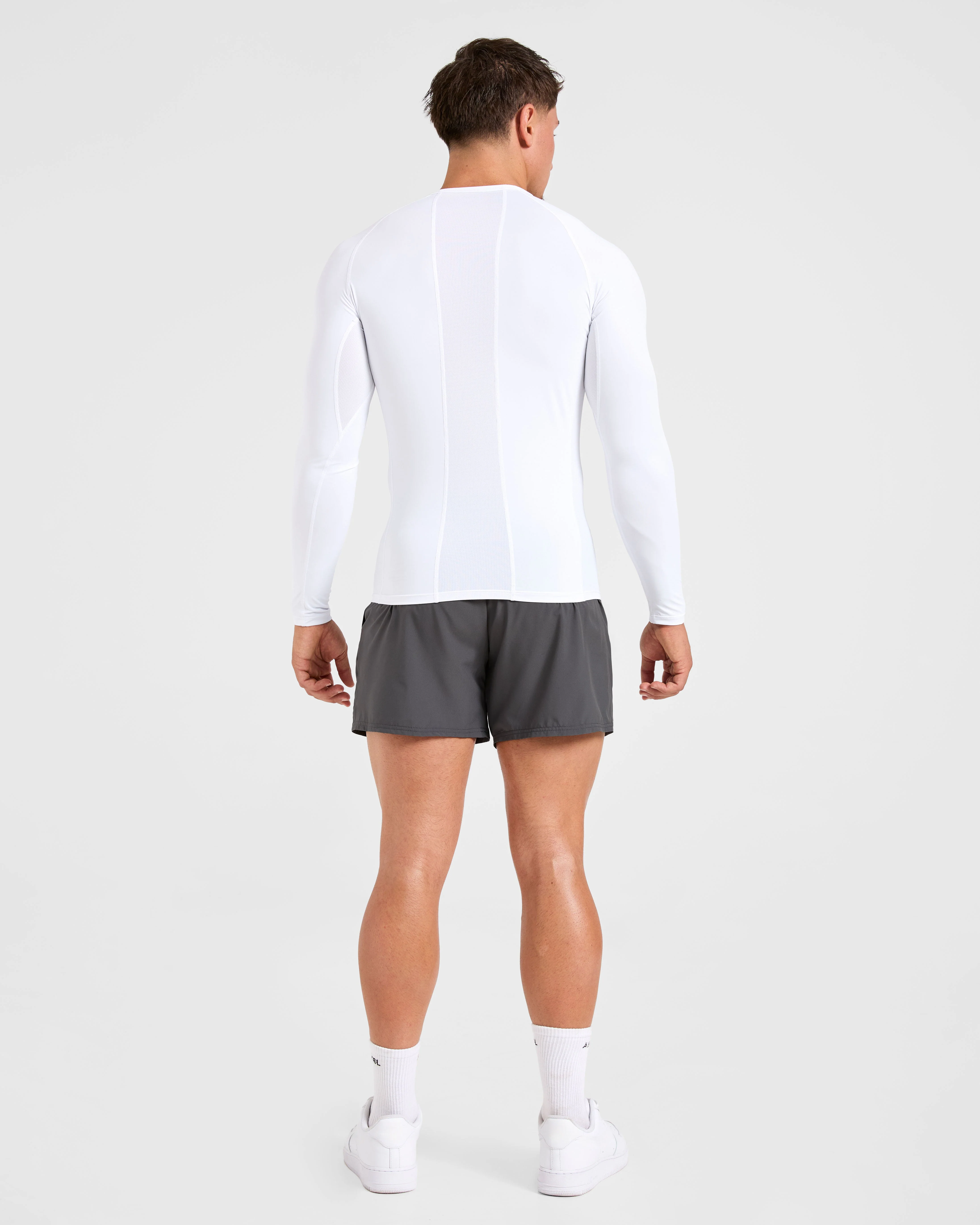 Compression Long Sleeve T Shirt - White - Image 4