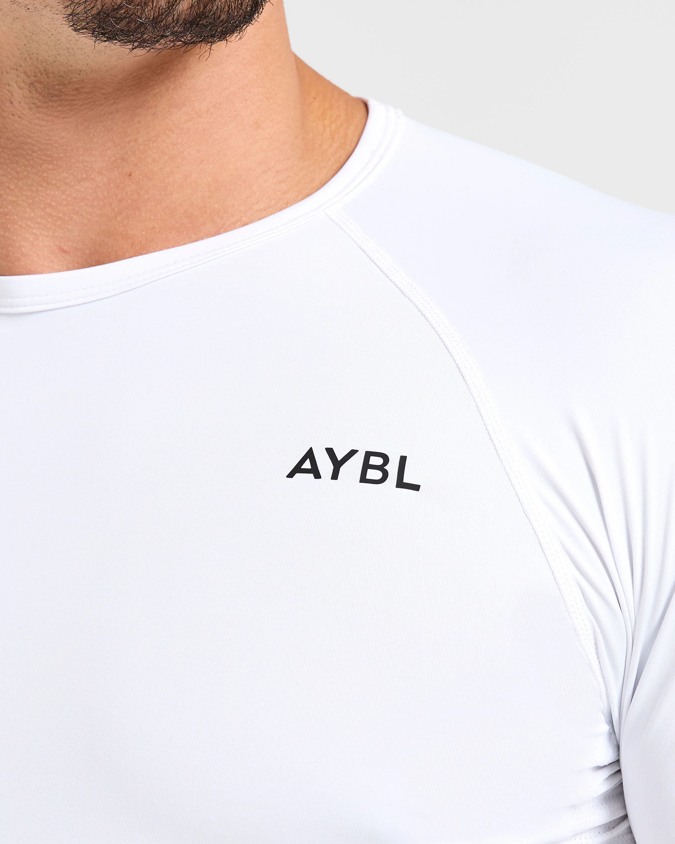 Compression Long Sleeve T Shirt - White - Image 5