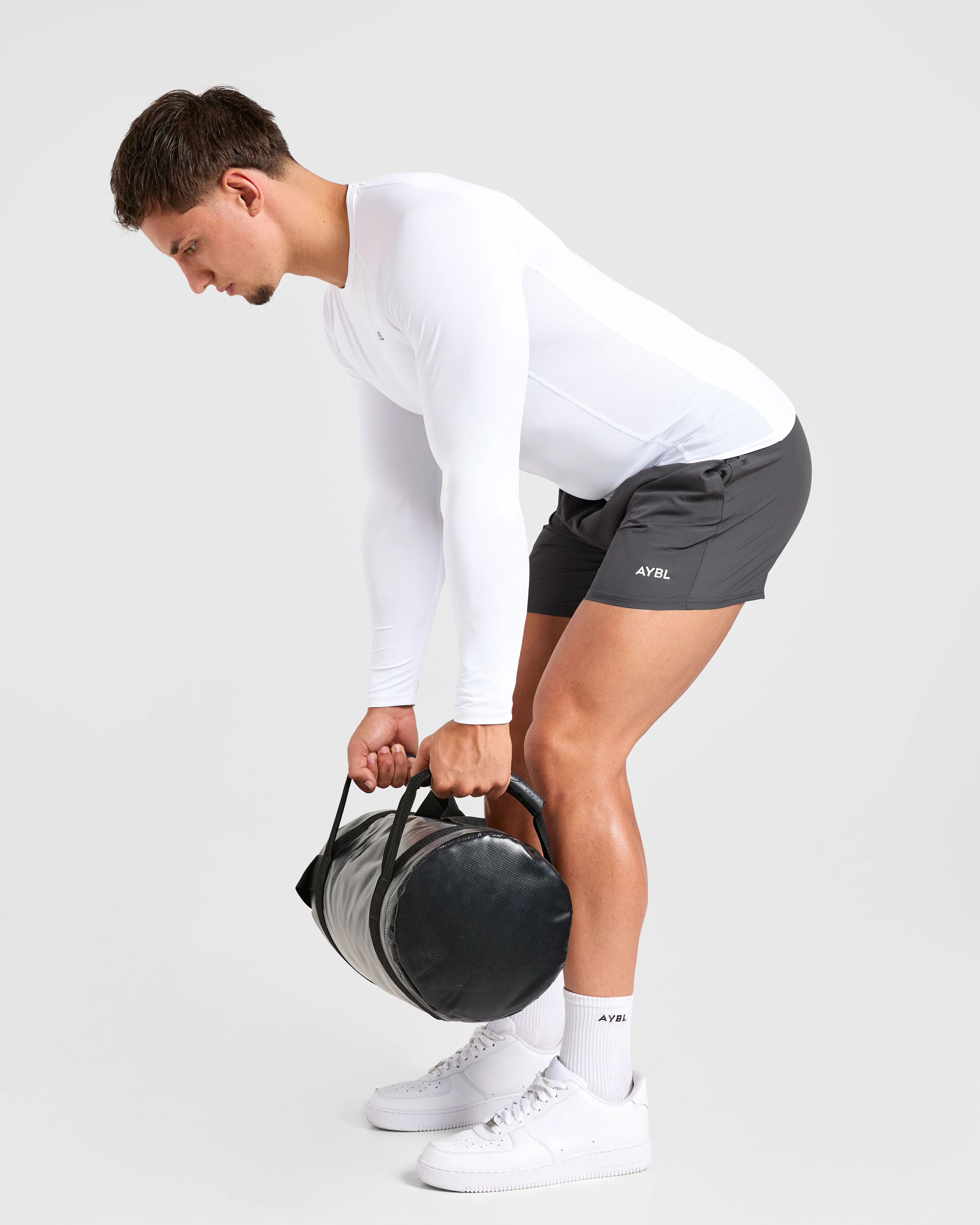 Compression Long Sleeve T Shirt - White - Image 8