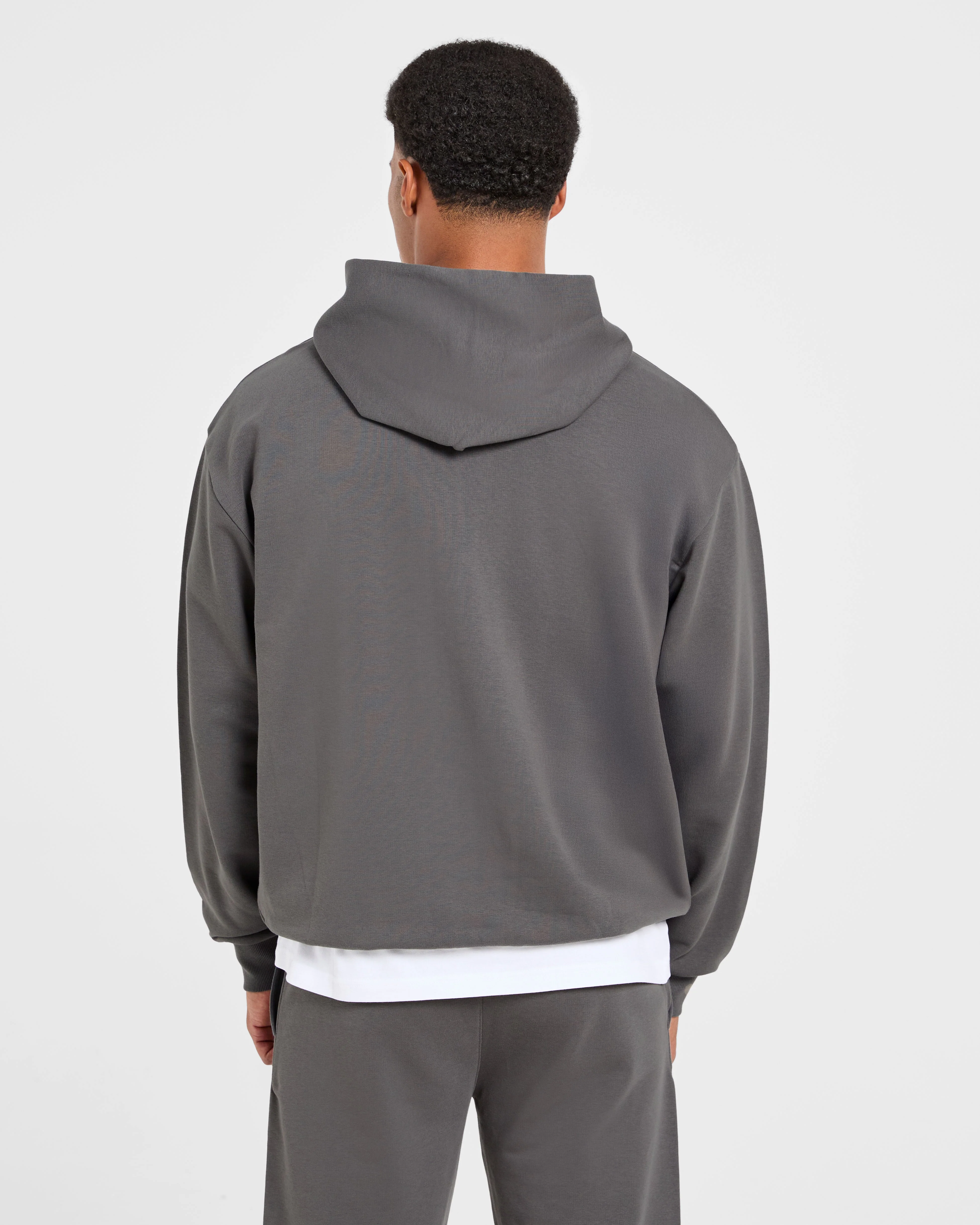 Craft Oversized Zip Up Hoodie - Charcoal - Image 2
