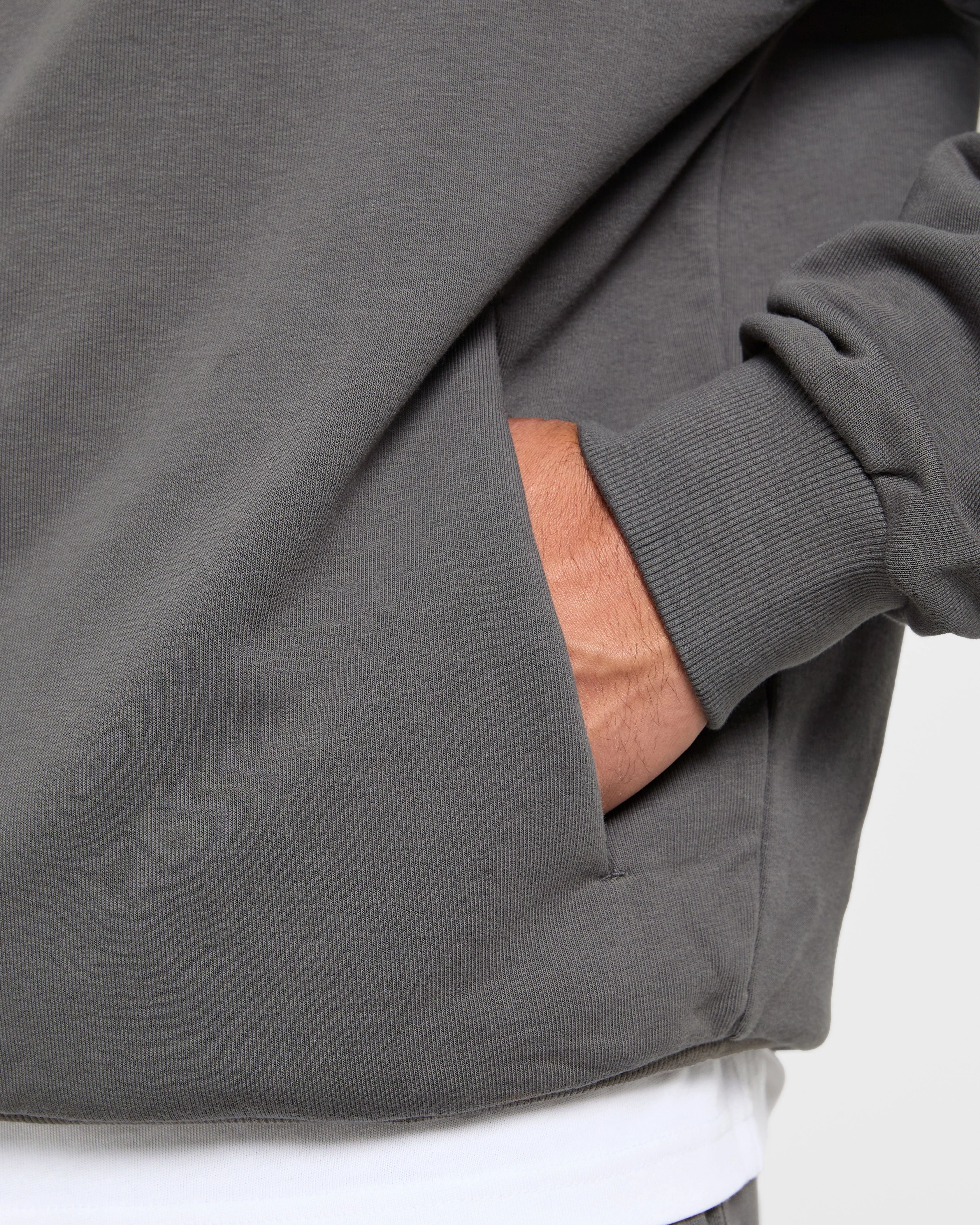 Craft Oversized Zip Up Hoodie - Charcoal - Image 6