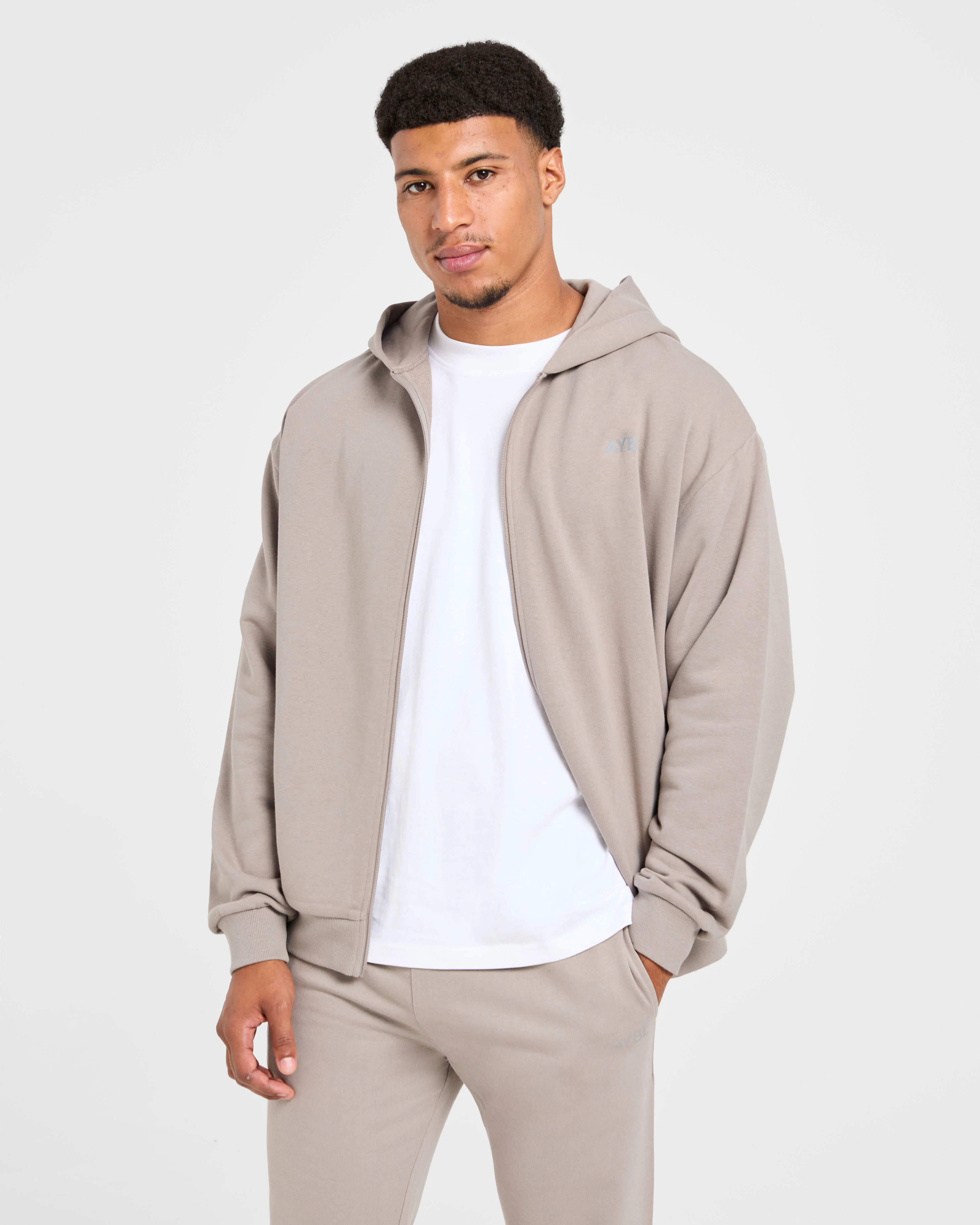 Craft Oversized Zip Up Hoodie - Fog - Image 7