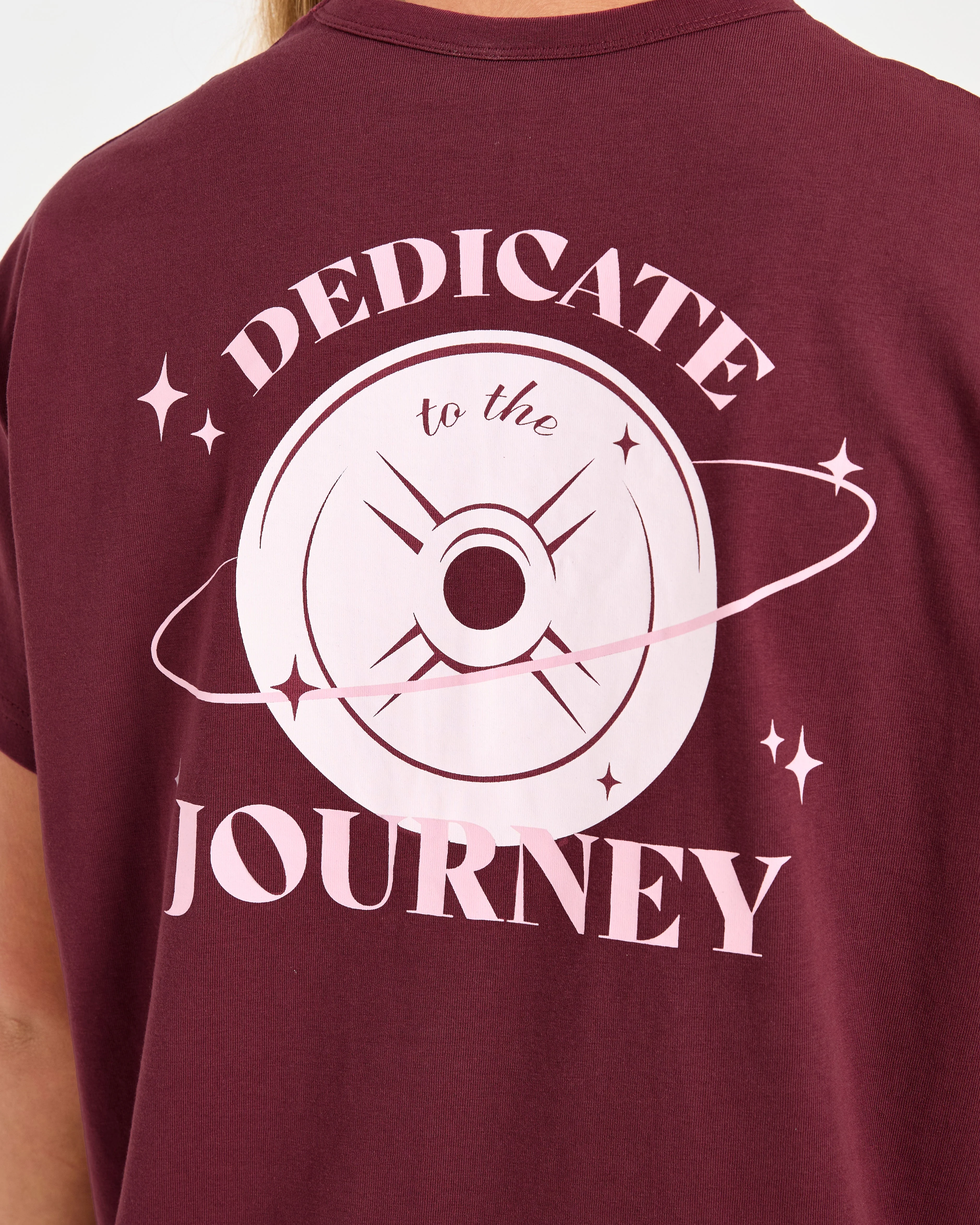 Dedicate To The Journey Oversized T Shirt - Burgundy - Image 6