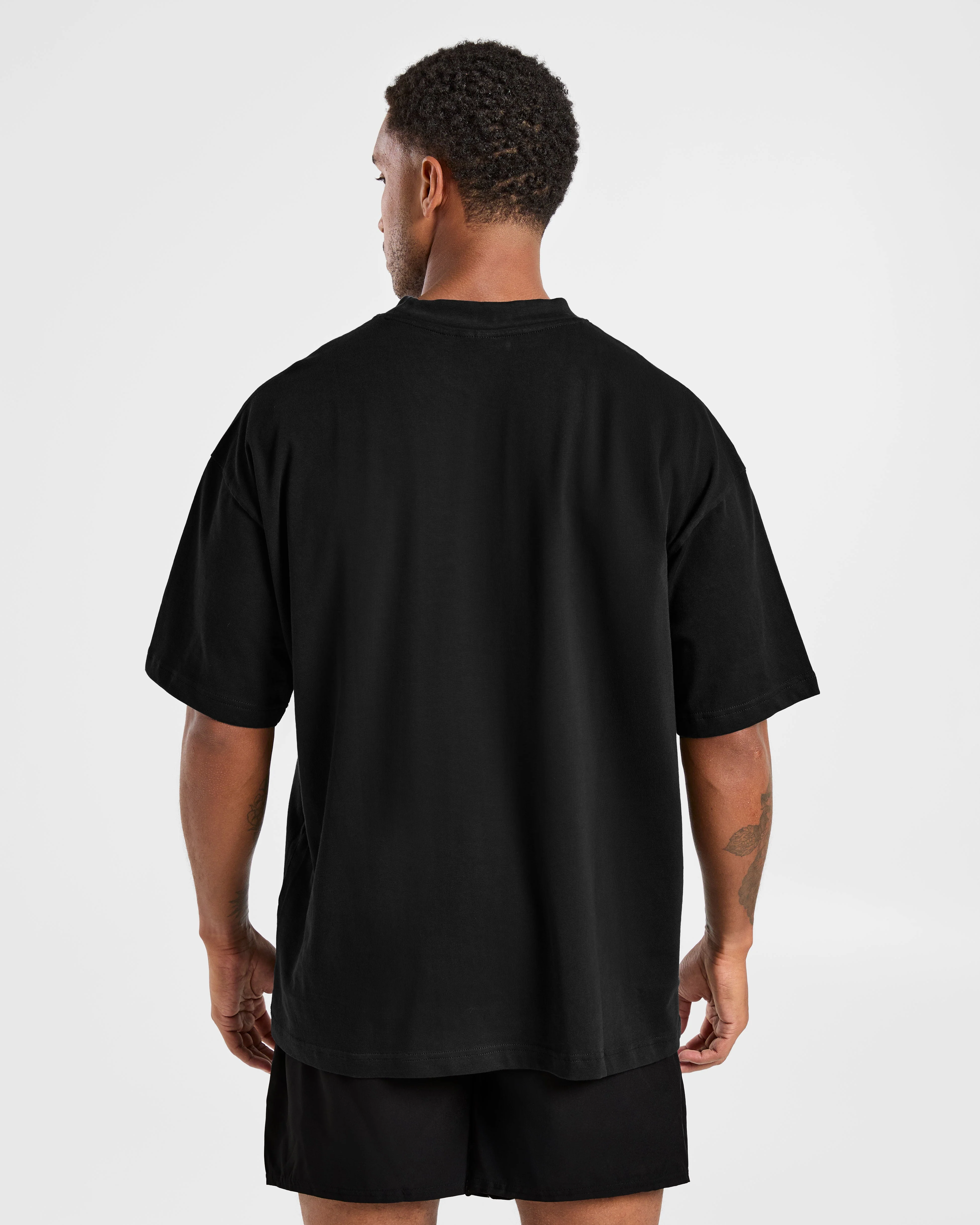 Elite Oversized T Shirt- Black/Charcoal - Image 2