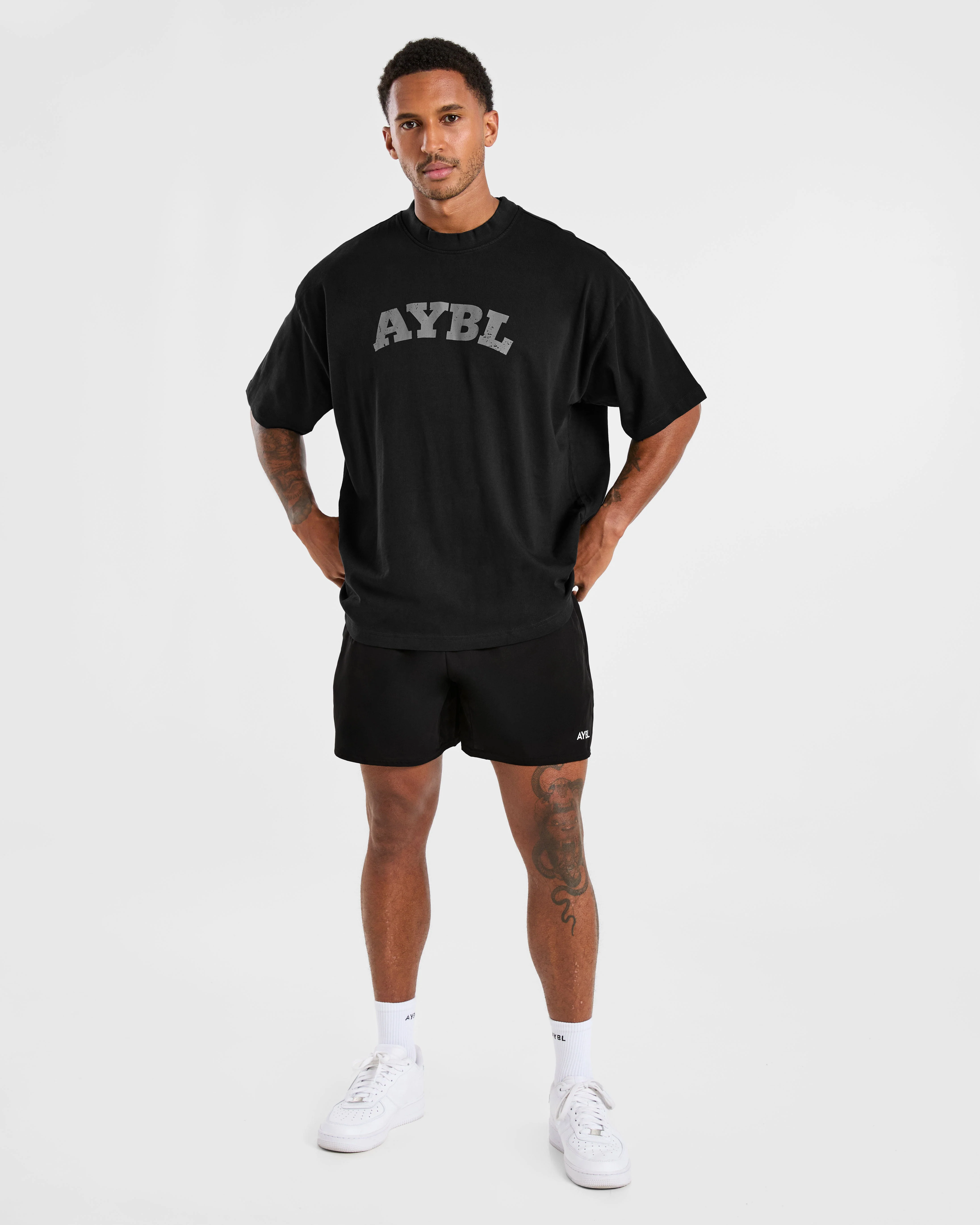 Elite Oversized T Shirt- Black/Charcoal - Image 3