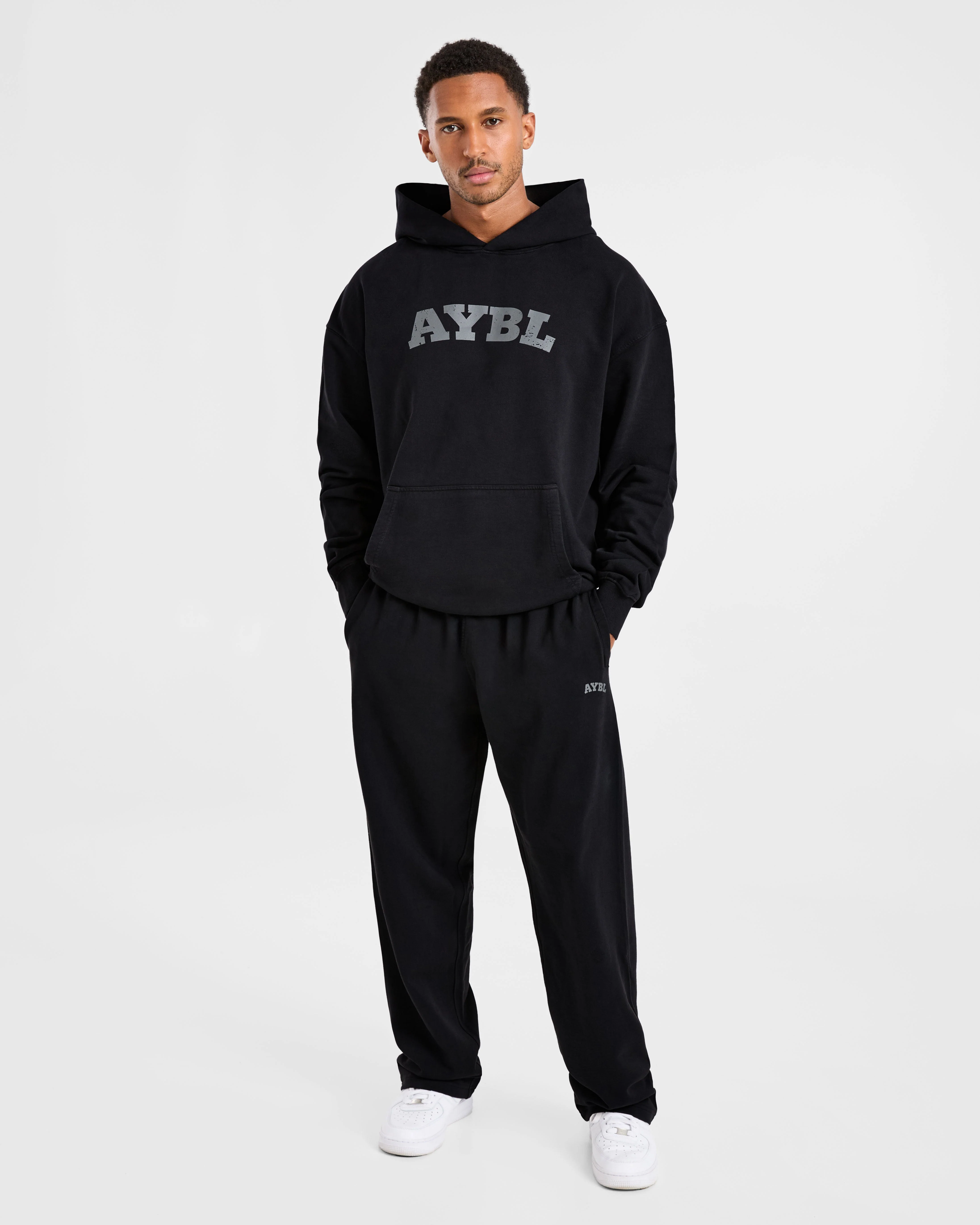 Elite Straight Leg Joggers - Black/Charcoal - Image 3