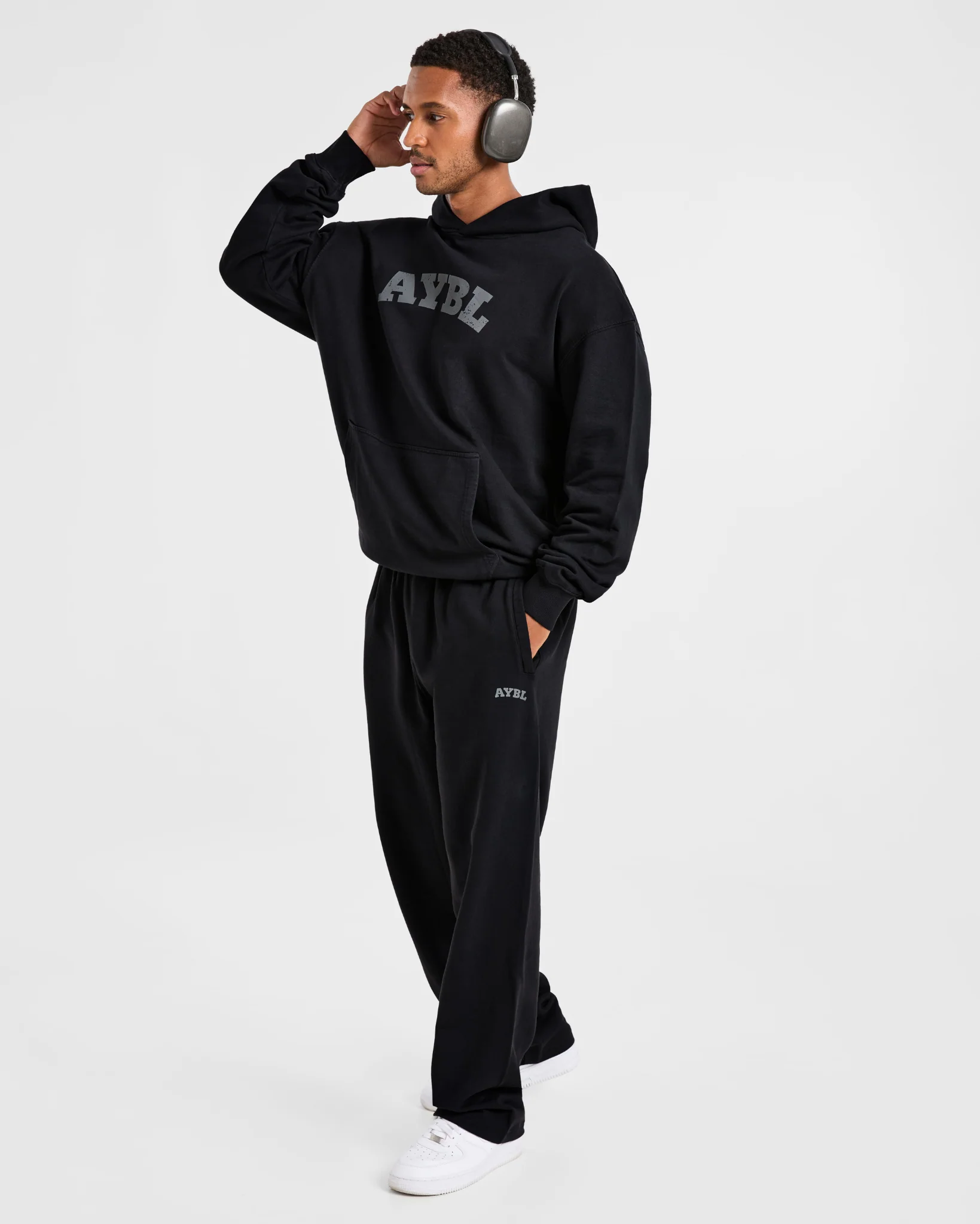 Elite Straight Leg Joggers - Black/Charcoal - Image 7