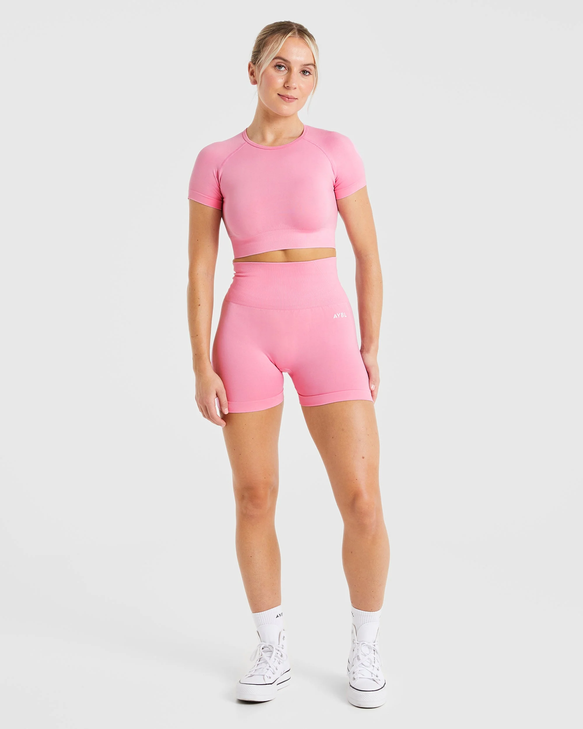 Empower Seamless Crop Top - Baby Pink - Image 11