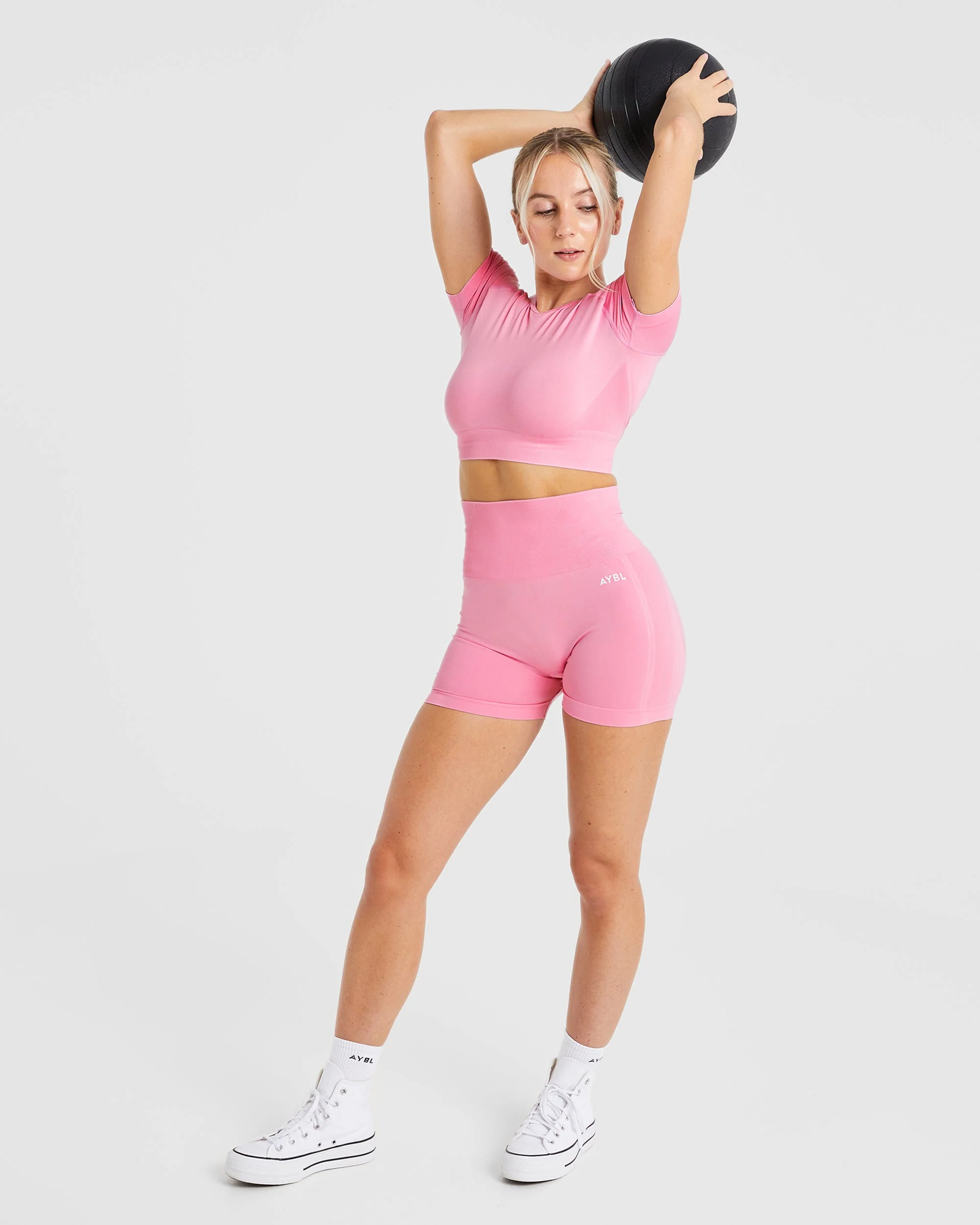 Empower Seamless Crop Top - Baby Pink - Image 15