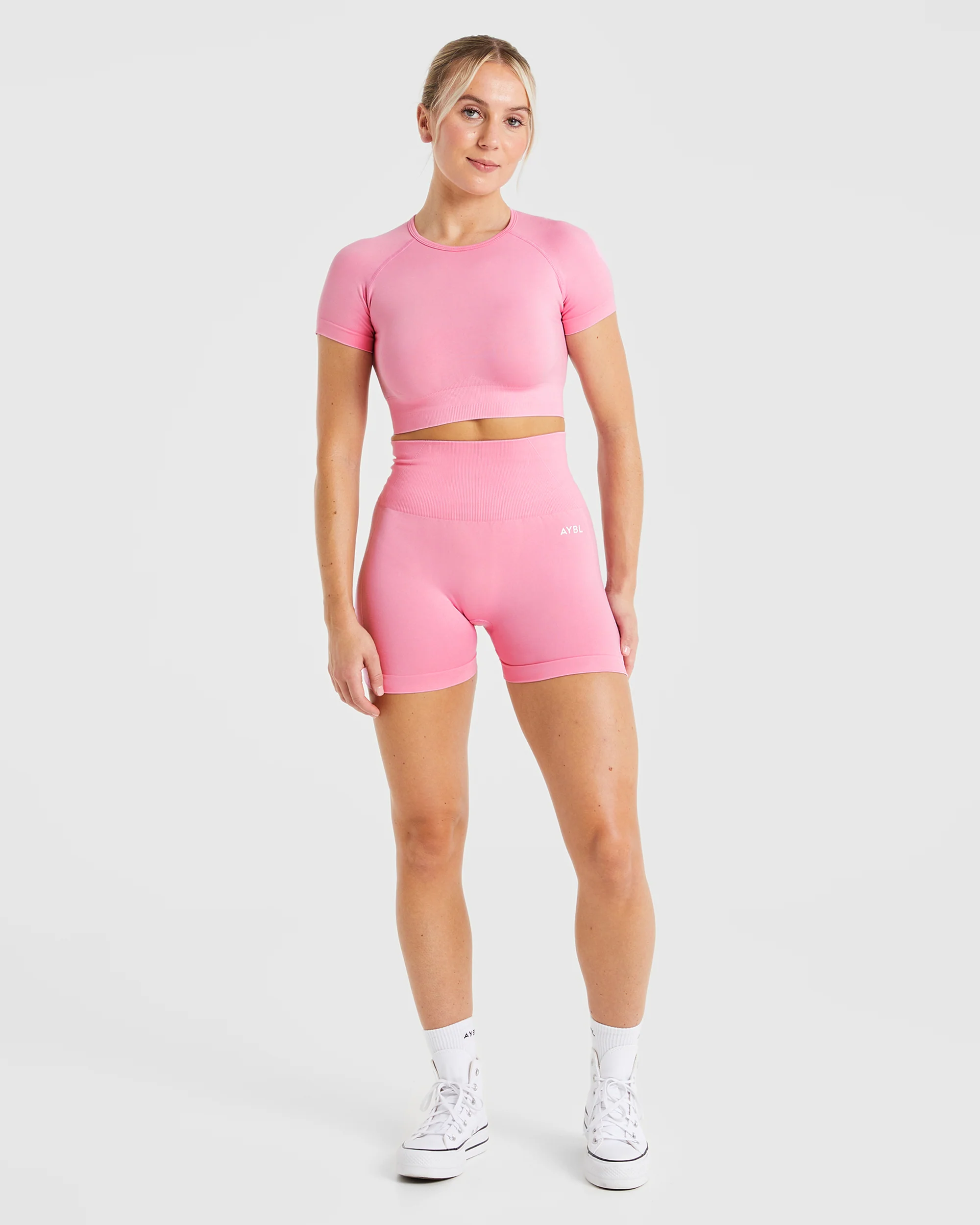 Empower Seamless Crop Top - Baby Pink - Image 19